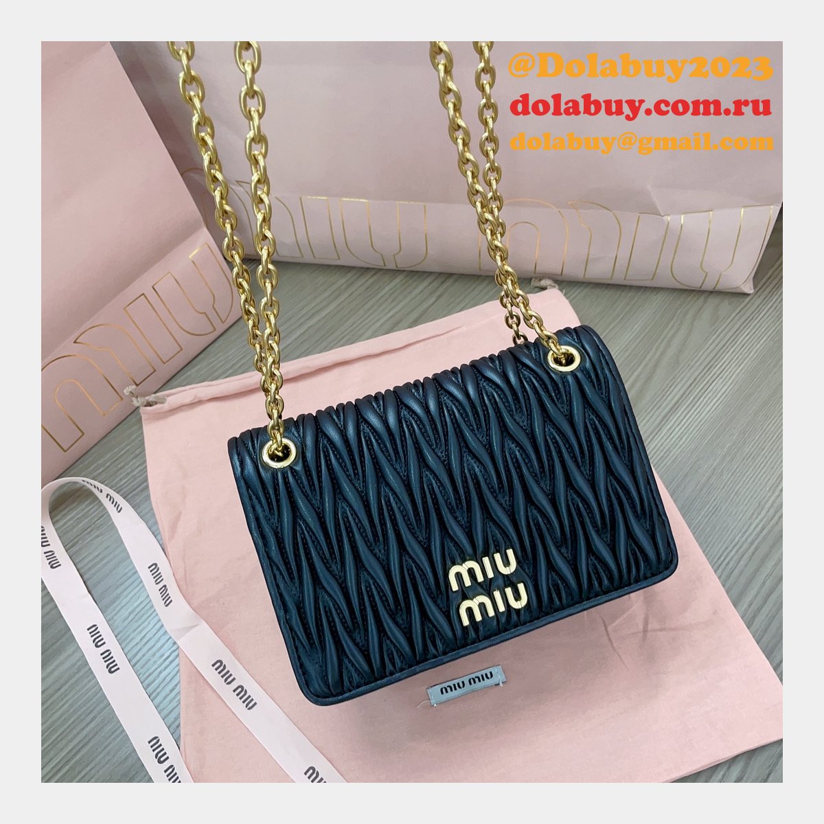 Copy High Quality 5BP065 Replica Miu Miu Matelasse Bags