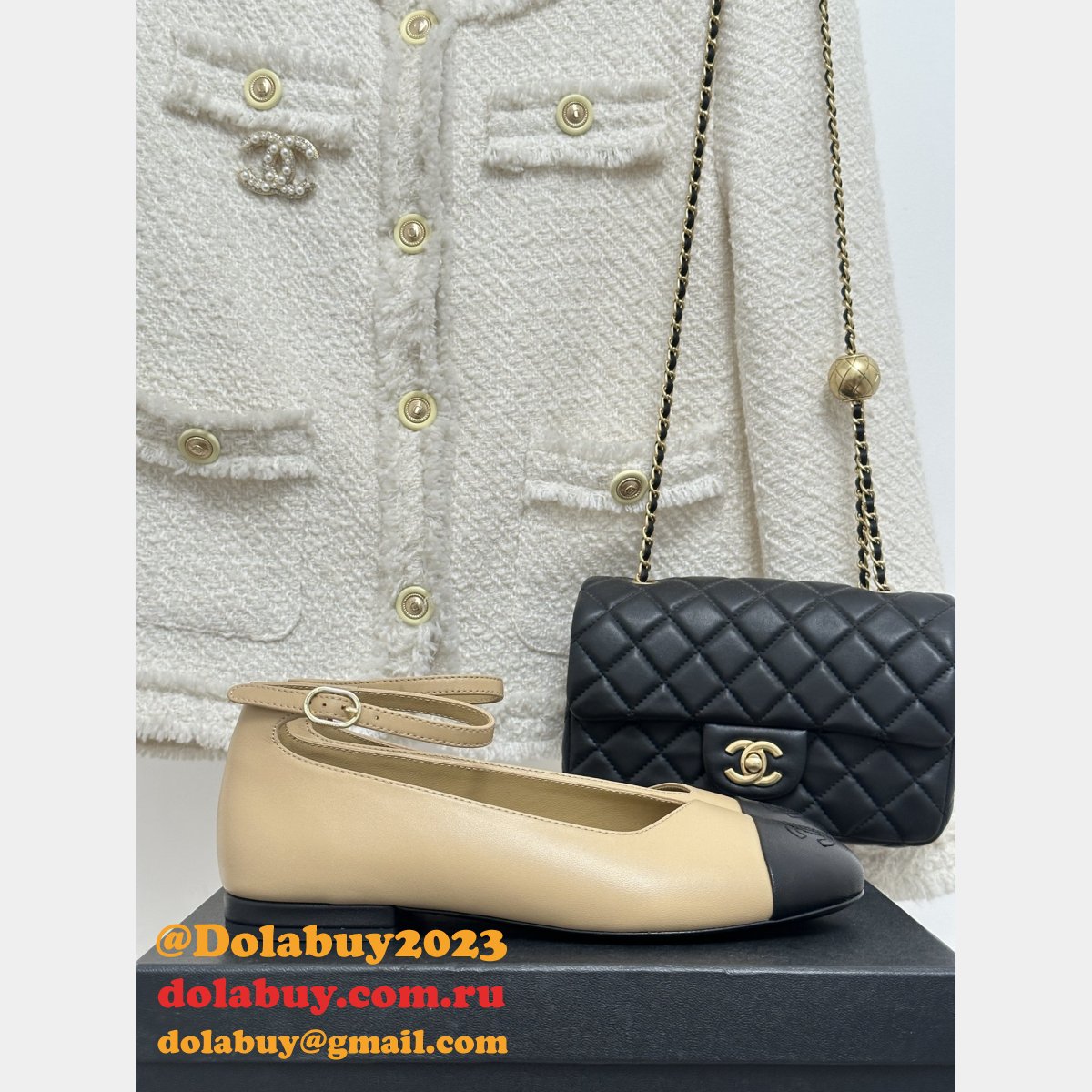 High-Quality Classic Replica Double C Mary Jane Shoes