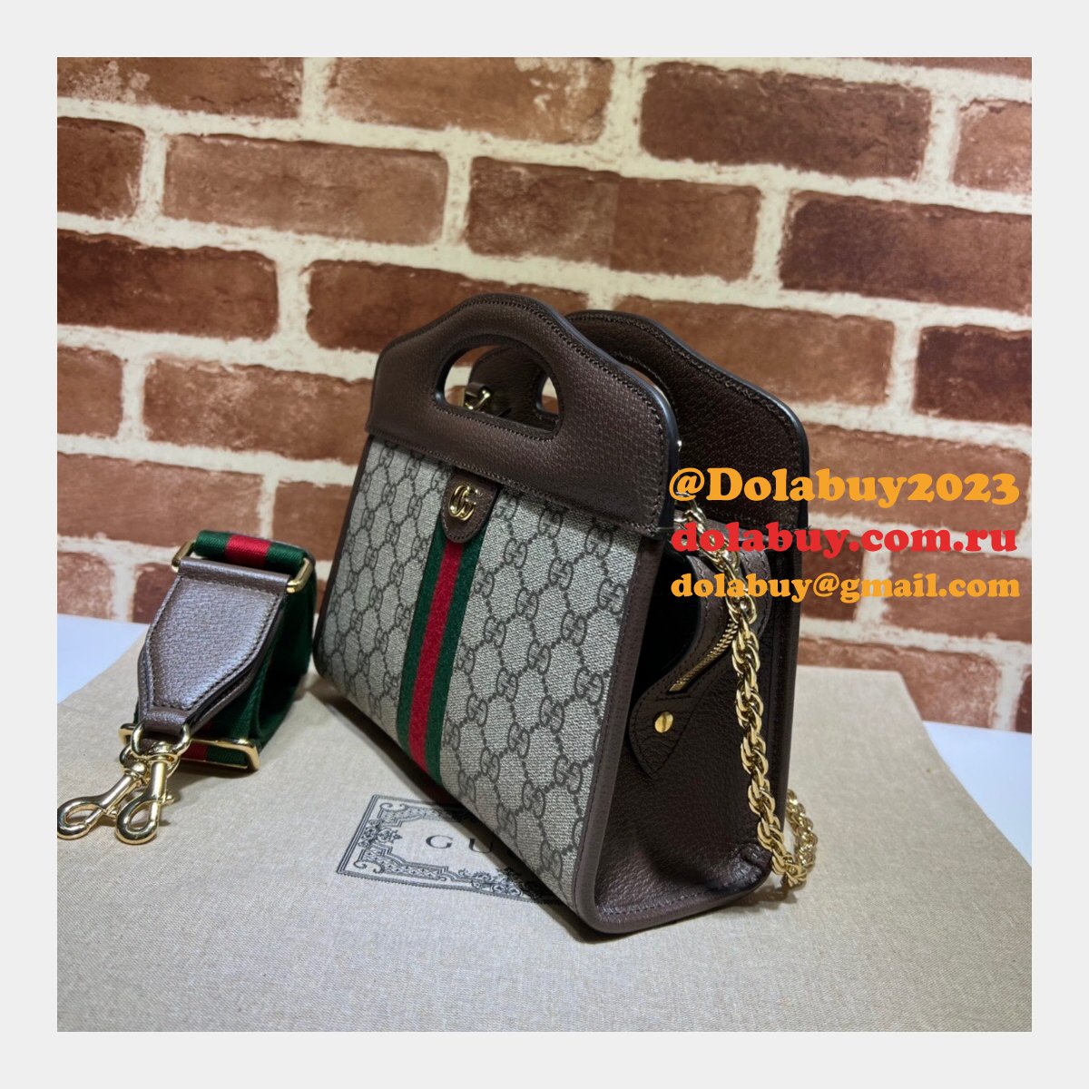 G*u*i 1:1 replica 693724 ophidia small tote with web top handle bag