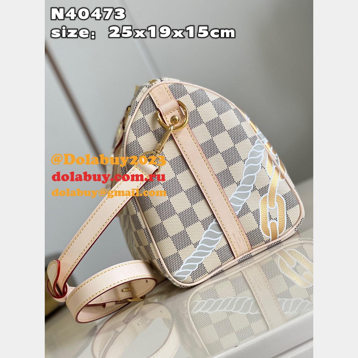 Louis Vuitton 7 Star Speedy Bandouliere 25 Damier Azur Replica
