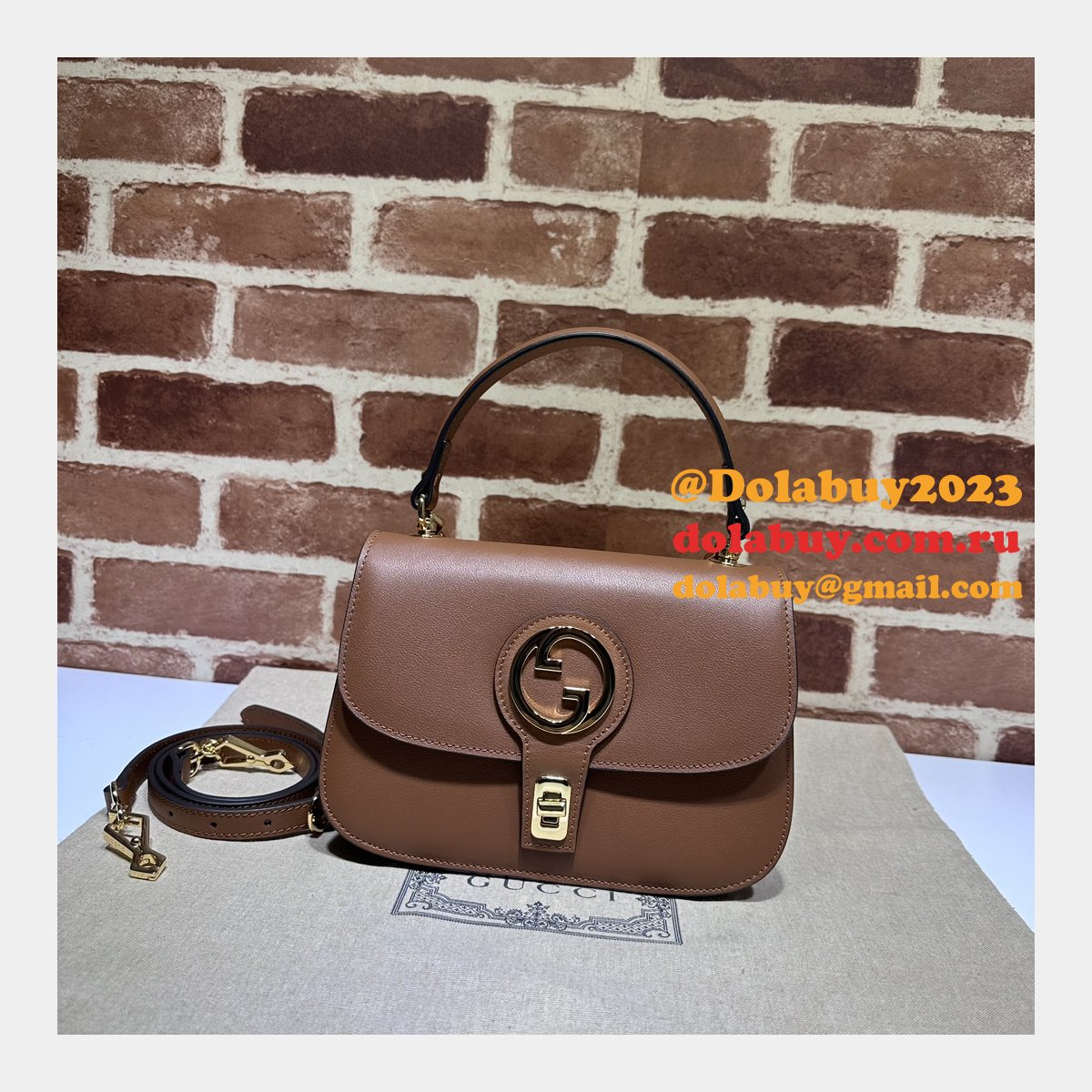 high quality G*u*i blondie top-handle 735101 designer bag