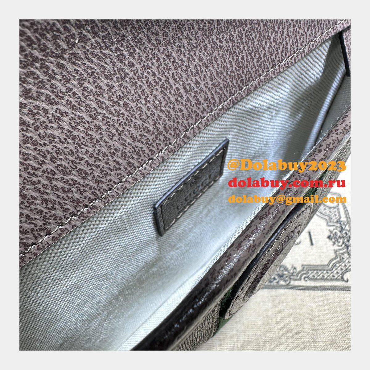 Ophidia GG Perfect Gucci 752597 Belt Ebony Supreme Replica Bag
