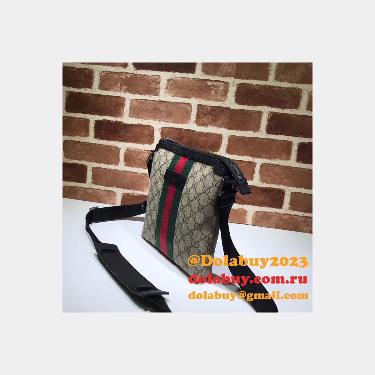 top quality G*u*i web gg supreme flat messenger replica 471454 bag