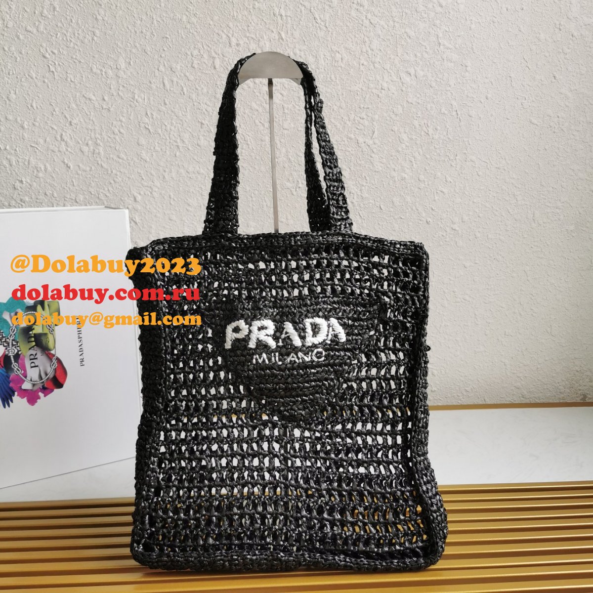 Top Quality PRADA Raffia tote bag Replica