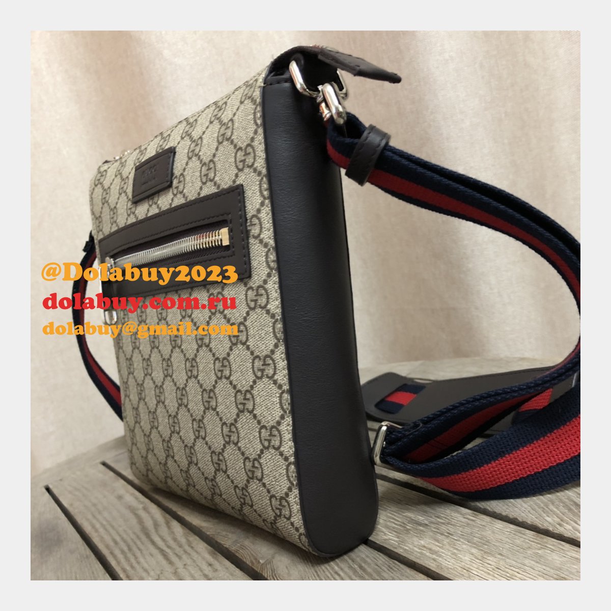 replica G*u*i 7 star gg supreme gray small messenger 523599 bag
