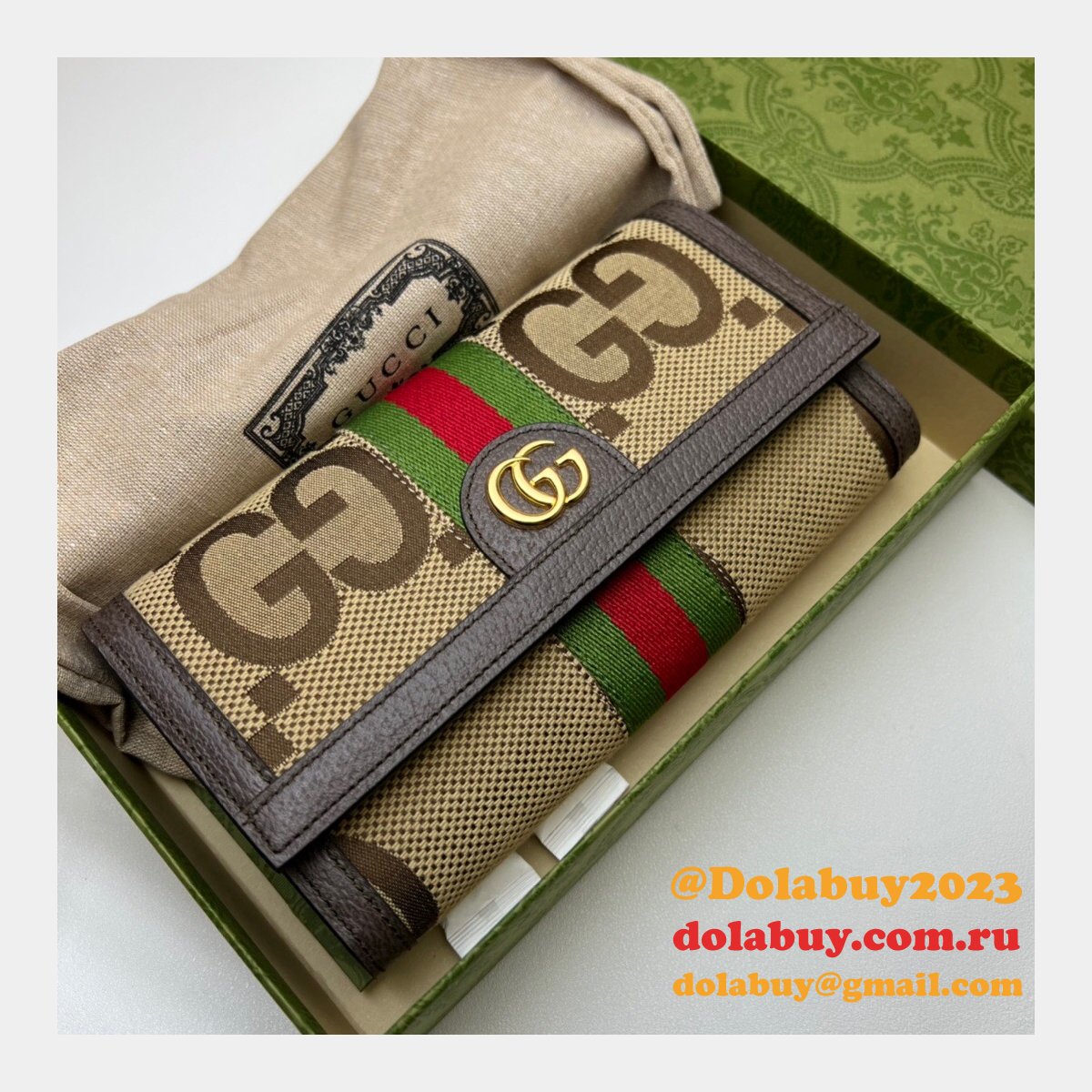 replica G*u*i high quality gg supreme ophidia continental 523153 wallet