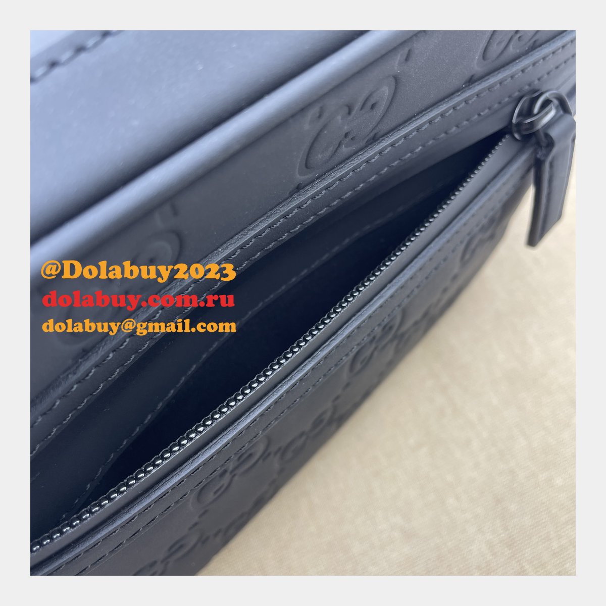 GG Crossbody Knockoff Gucci Rubber-effect 771293 Black Bag