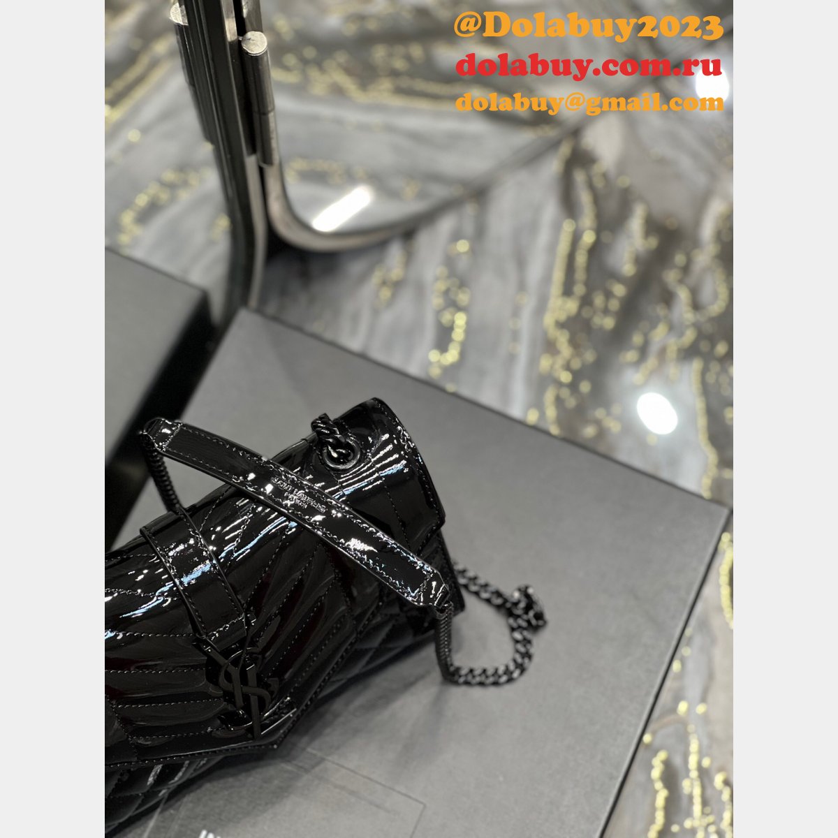 Monogram YSL #526286 Knockoff Envelope Top Best Matelasse Chain