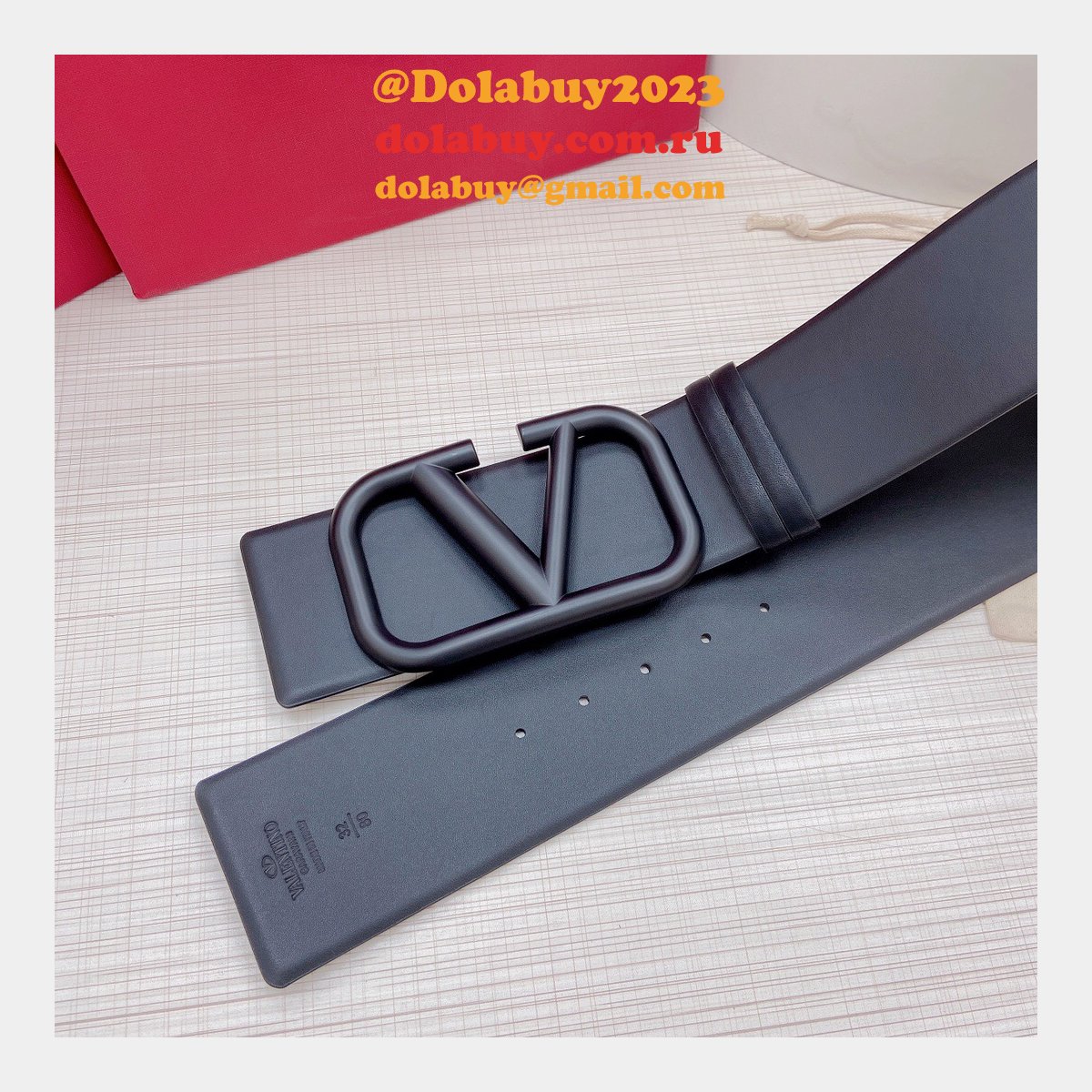 Wholesale Replica Valentino Black/Red Belts