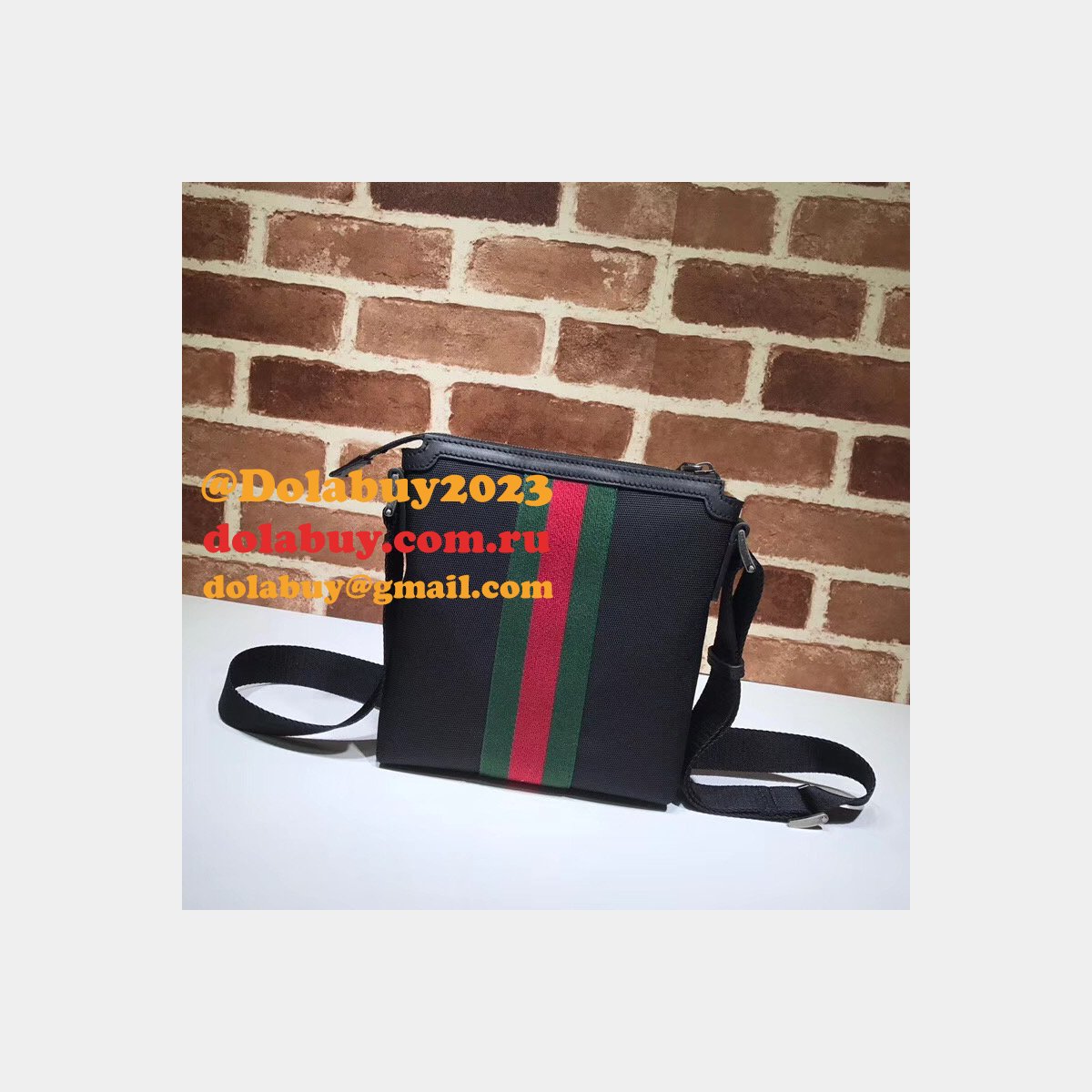 top quality G*u*i web gg supreme flat messenger replica 471454 bag