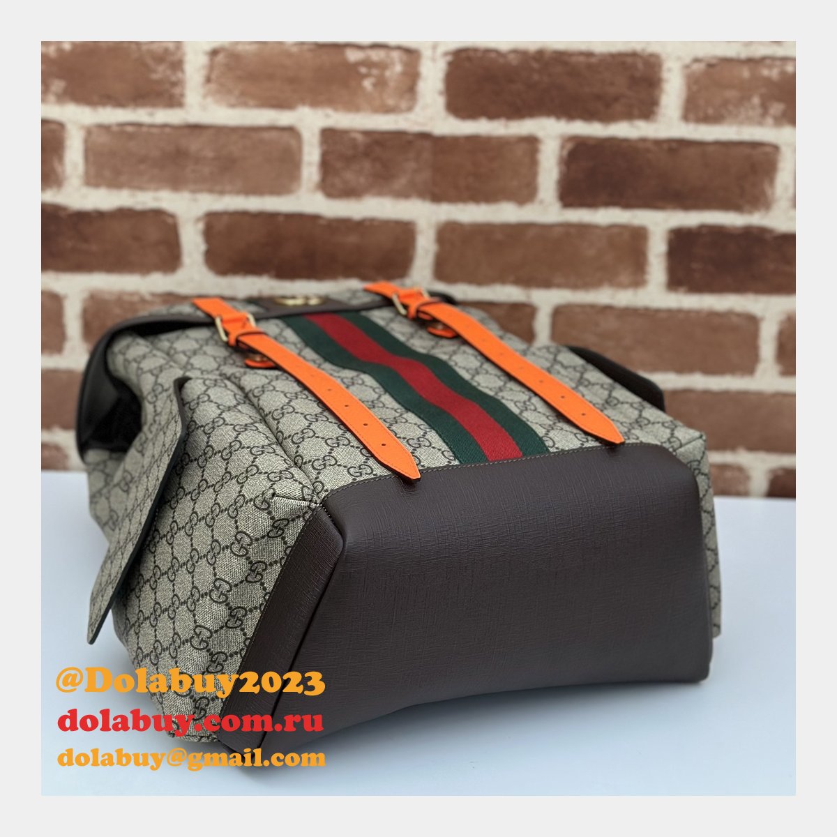Gucci GG Supreme Ophidia Inspired Backpack 7 Star 598140 Straps