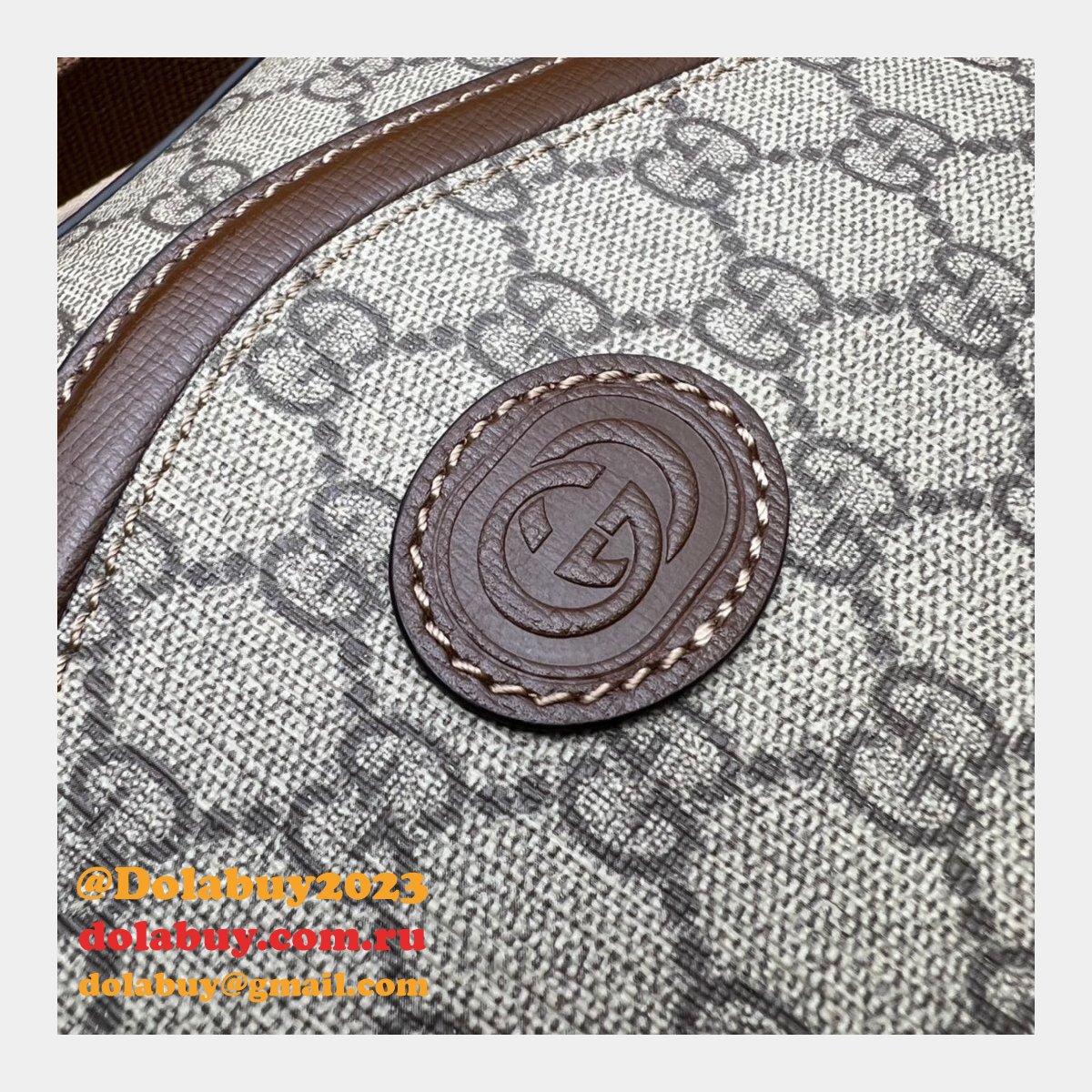 1:1 replica G*u*i 675891 messenger bag with interlocking g in gg supreme