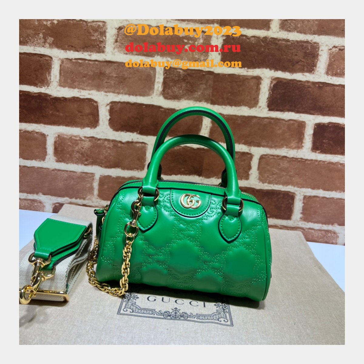 Gucci Best Perfect GG matelassé leather top handle 702251 Replica bag