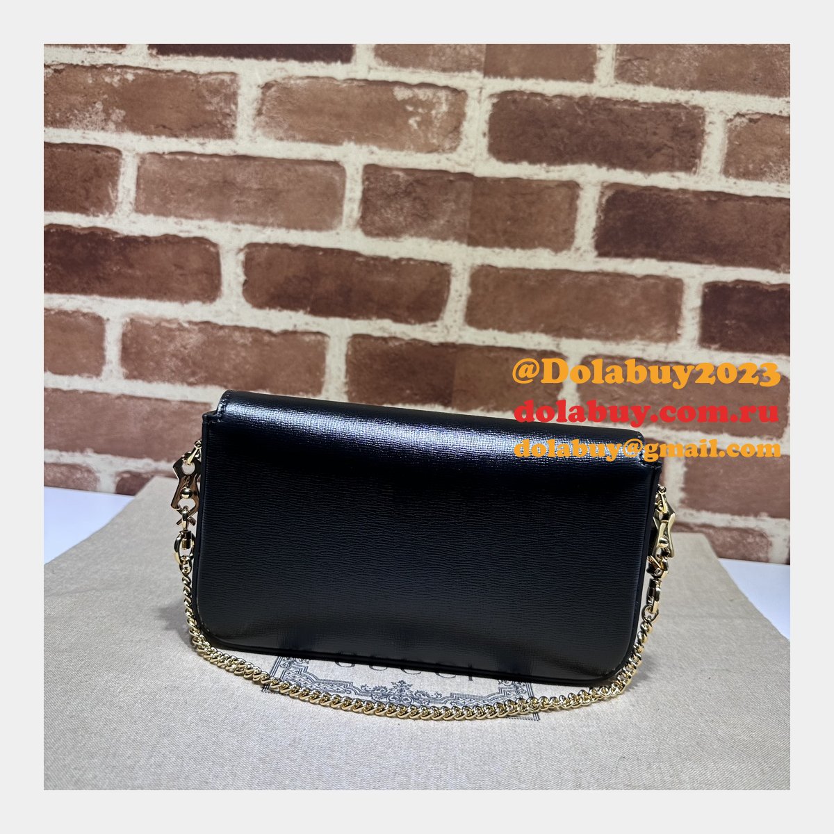 High Quality 752002 Horsebit Black 1955 Replica Gucci Designer Bag