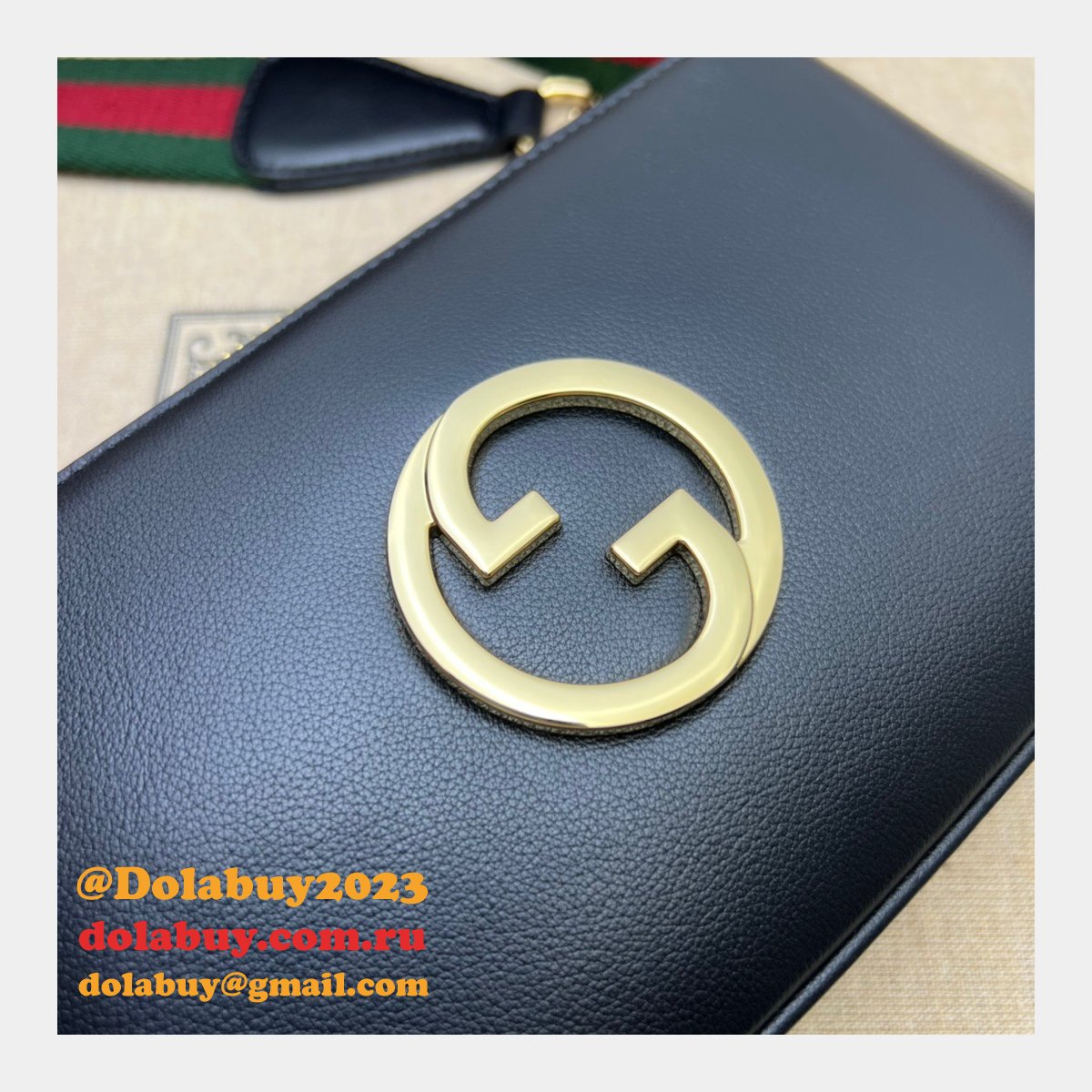 G*u*i 724599 blondie 1:1 mirror black 7 star bag