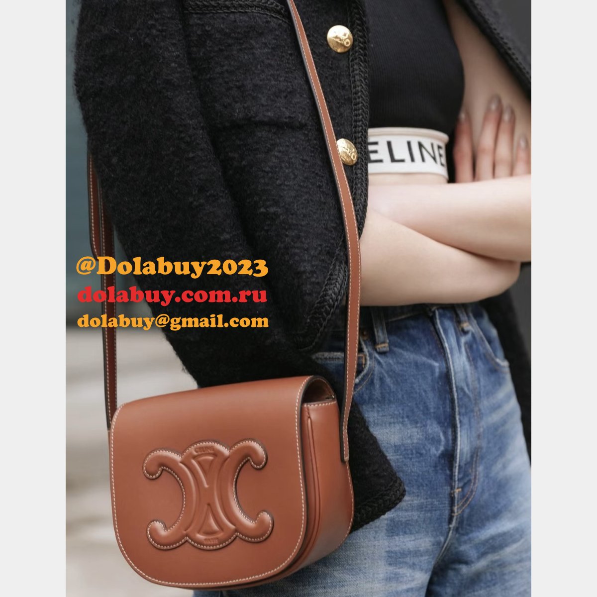 Perfect Celine Replicas 198263 Folco Cuir Triomphe Smooth Calfskin
