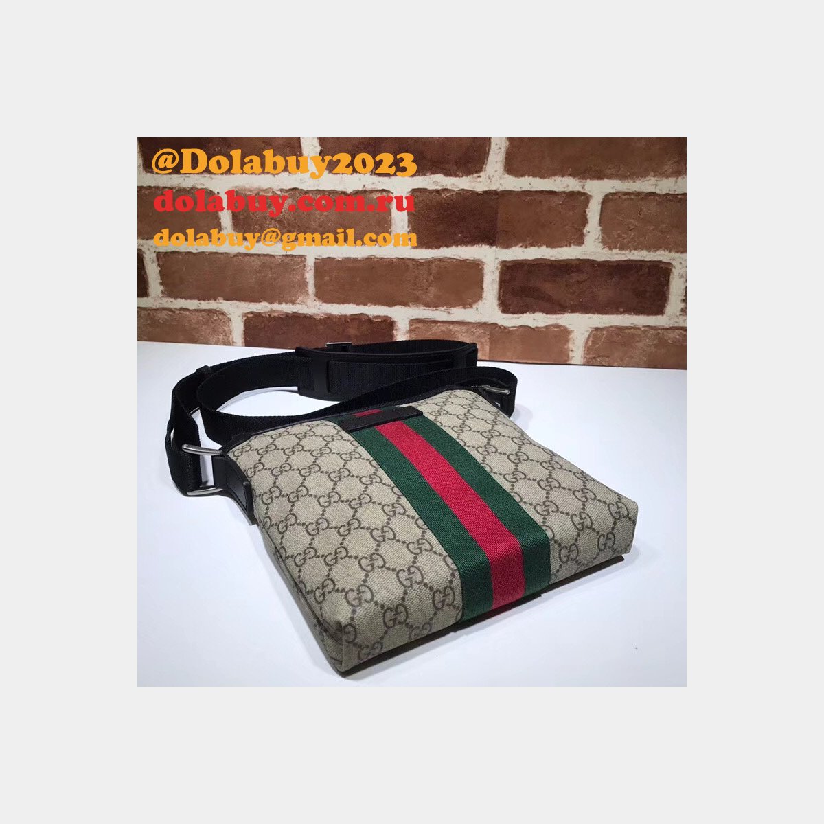 top quality G*u*i web gg supreme flat messenger replica 471454 bag