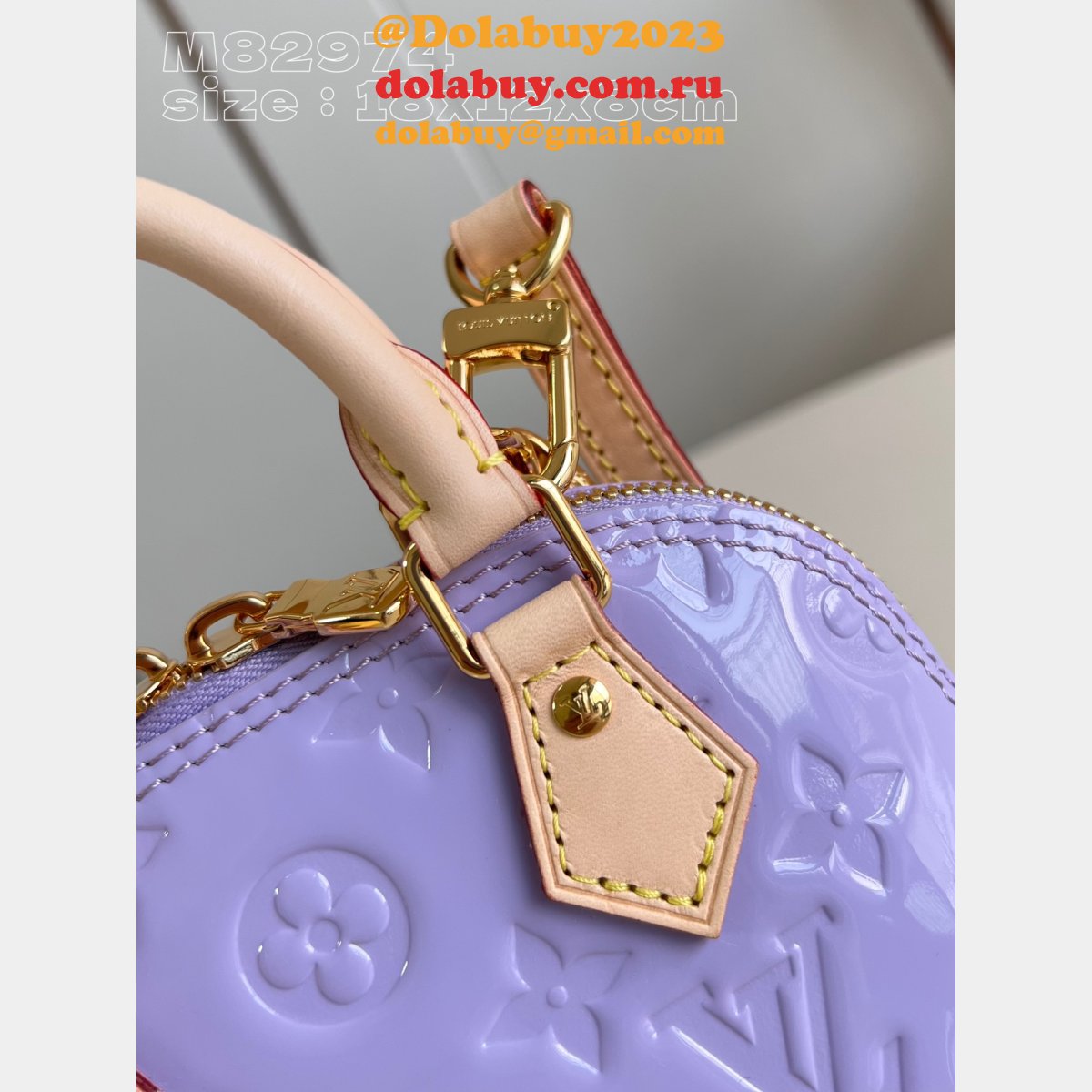 Inspired Dolabuy Nano Alma Louis Vuitton M82974 AAA+ Glossy Lilac Bag