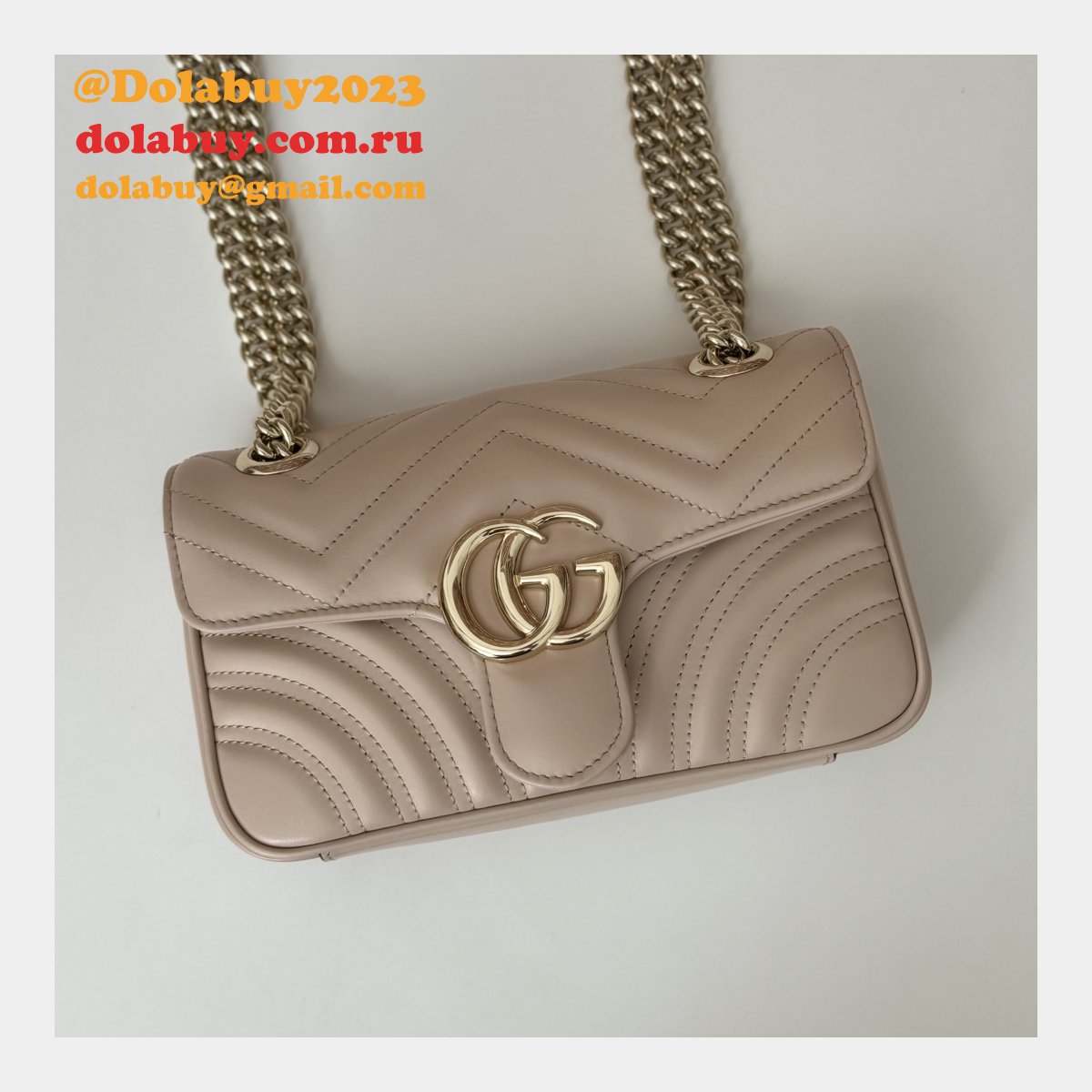 Gucci Top Quality 446744 GG Marmont Crossbody Matelassé Bag