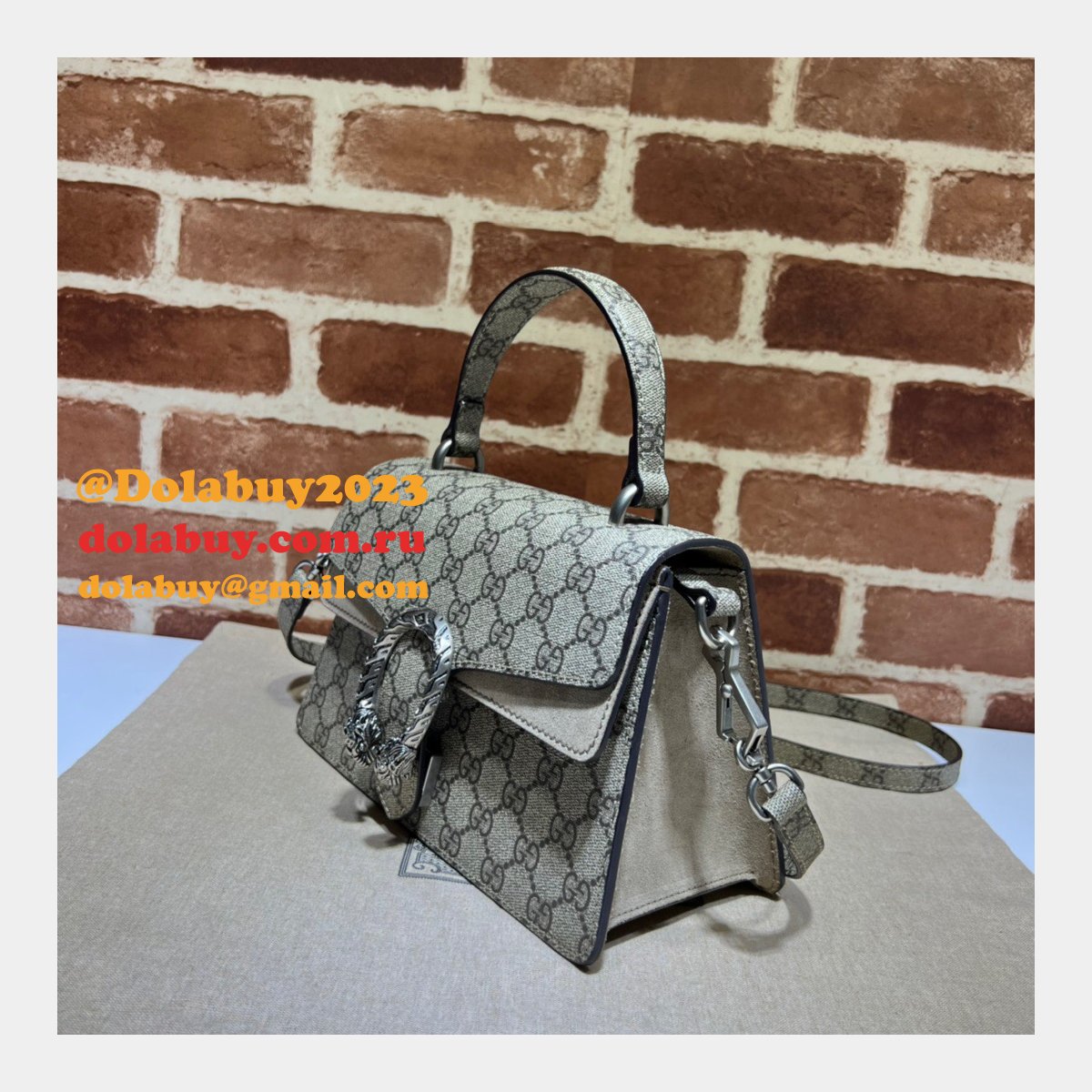 Perfect Gucci 739496 Luxury Dionysus top handle Fake bag