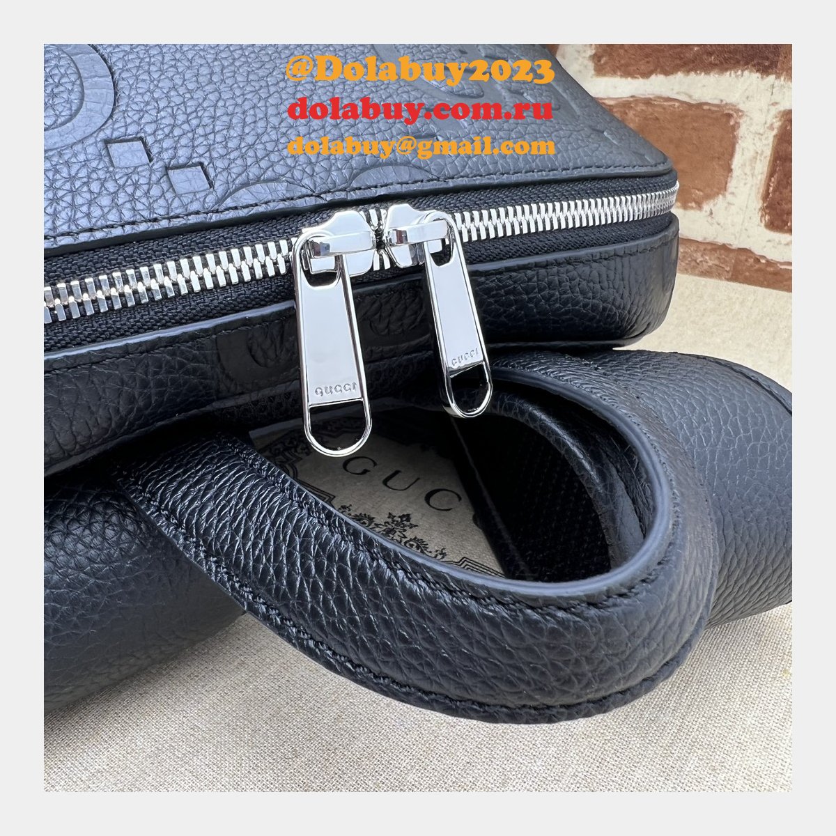 Gucci Black Inspired 766932 Jumbo GG Backpack Fake Top Quality