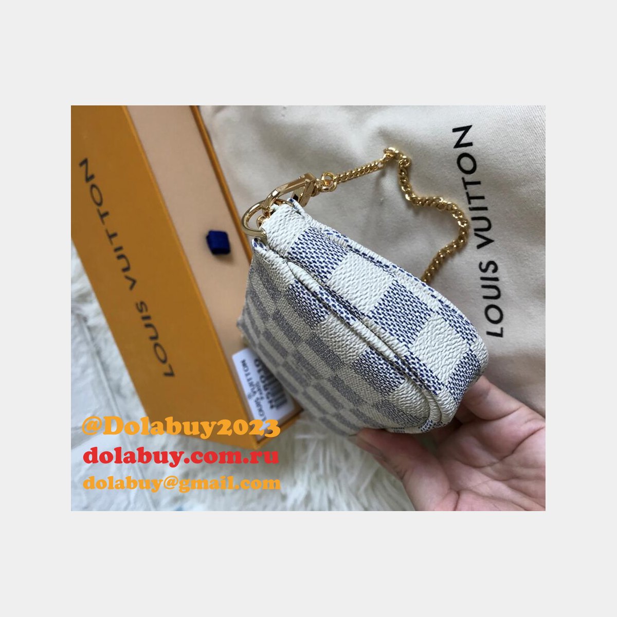 Louis Vuitton Monogram MINI POCHETTE N58010 Doamier Azur Canvas