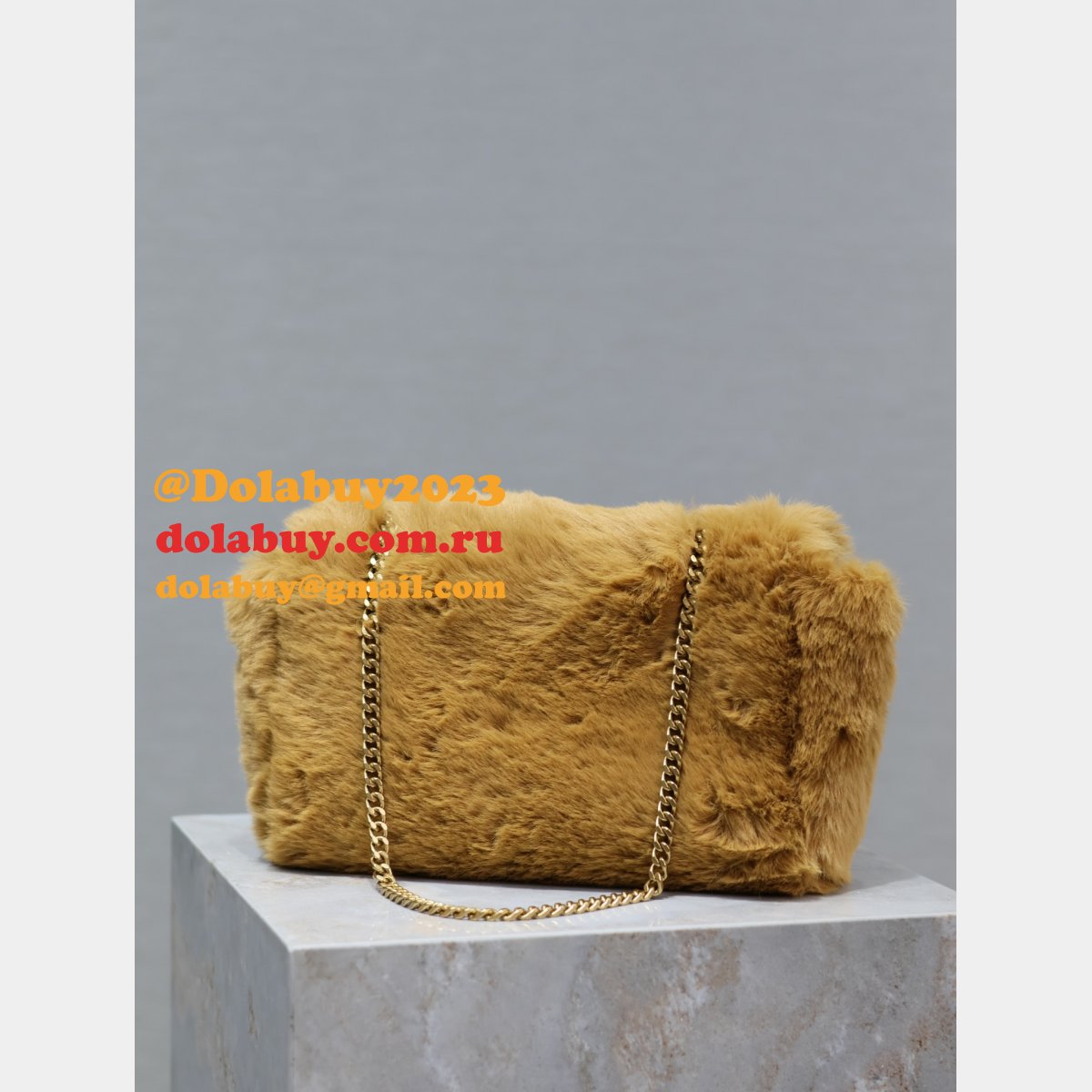 YSL KATE DOUBLE BREAD SUEDE & RABBIT FUR small 22CM BAG