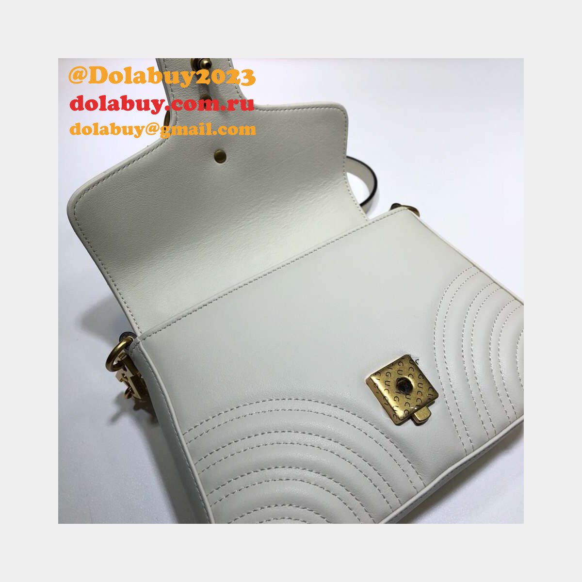 Cheap 547260 Gucci Chevron Leather GG Marmont Mini Top Handle