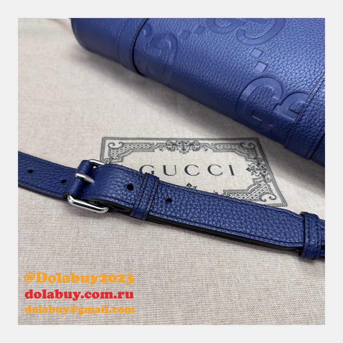 Jumbo Gucci Inspired GG 1:1 Mirror Messenger 760234 Blue Bag