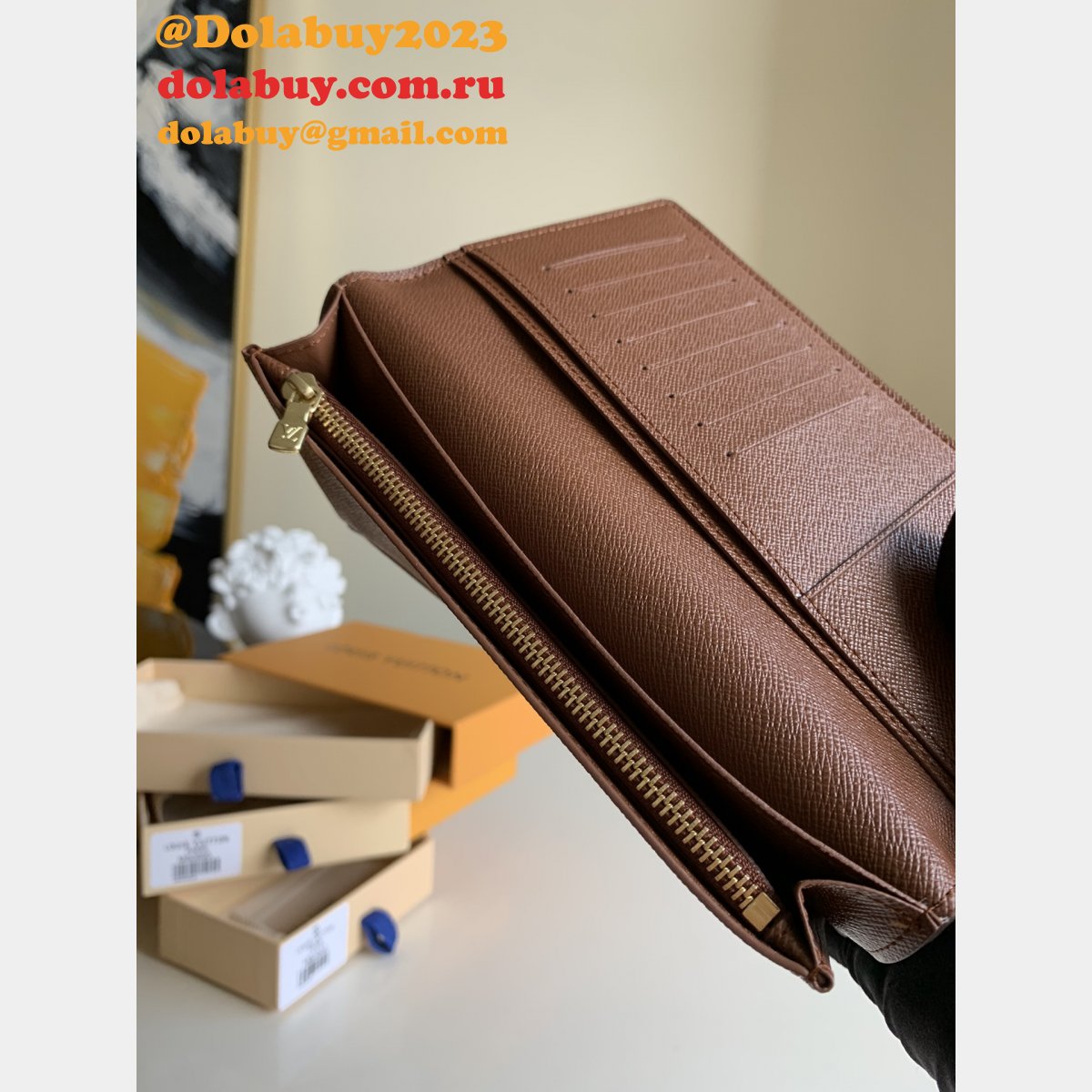 M61697/N62665/M66540 Brazza Wallet Monogram Eclipse Damier Graphite LV Replica