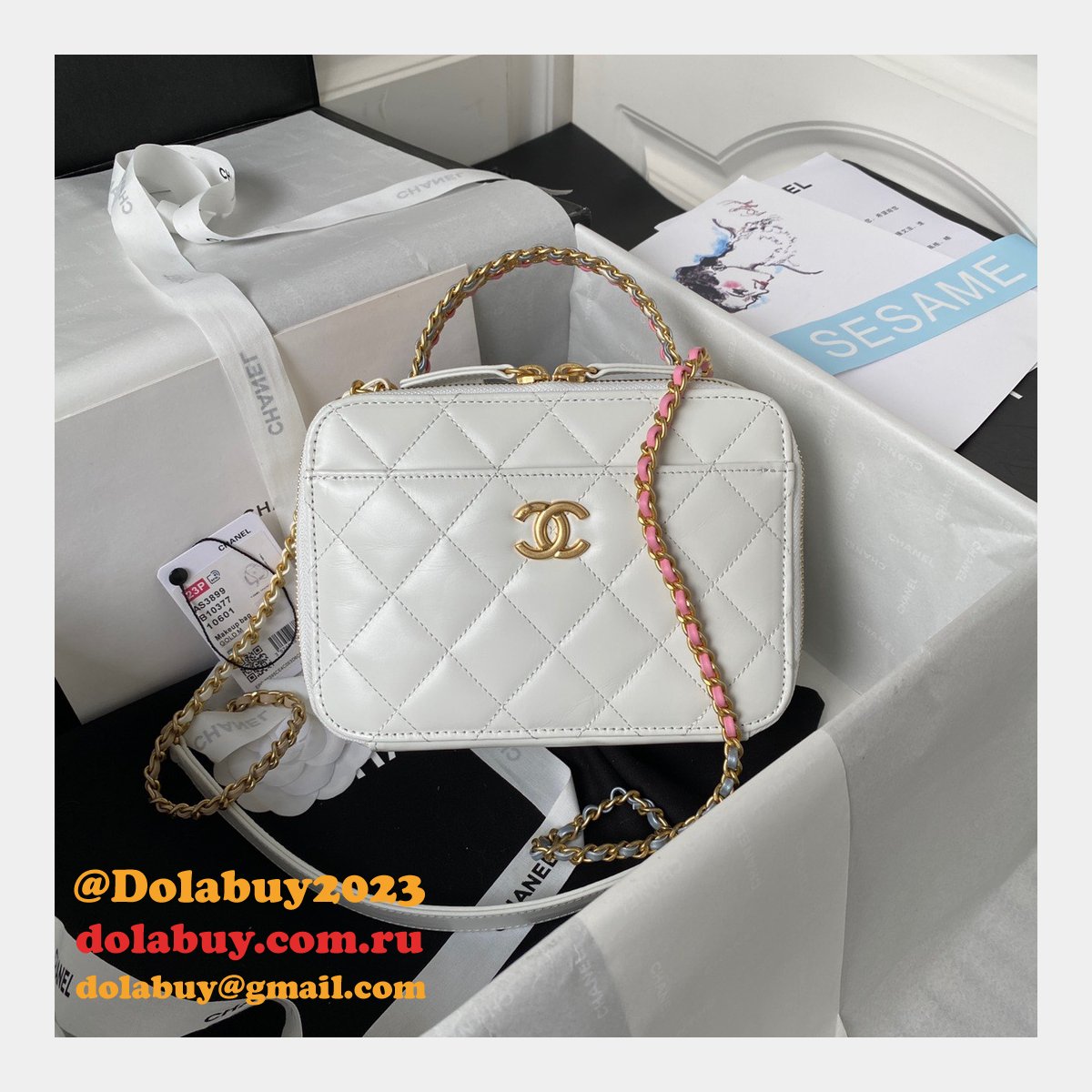 Knockoff 7 Star Vanity Case Shiny AS3899 Top Bag