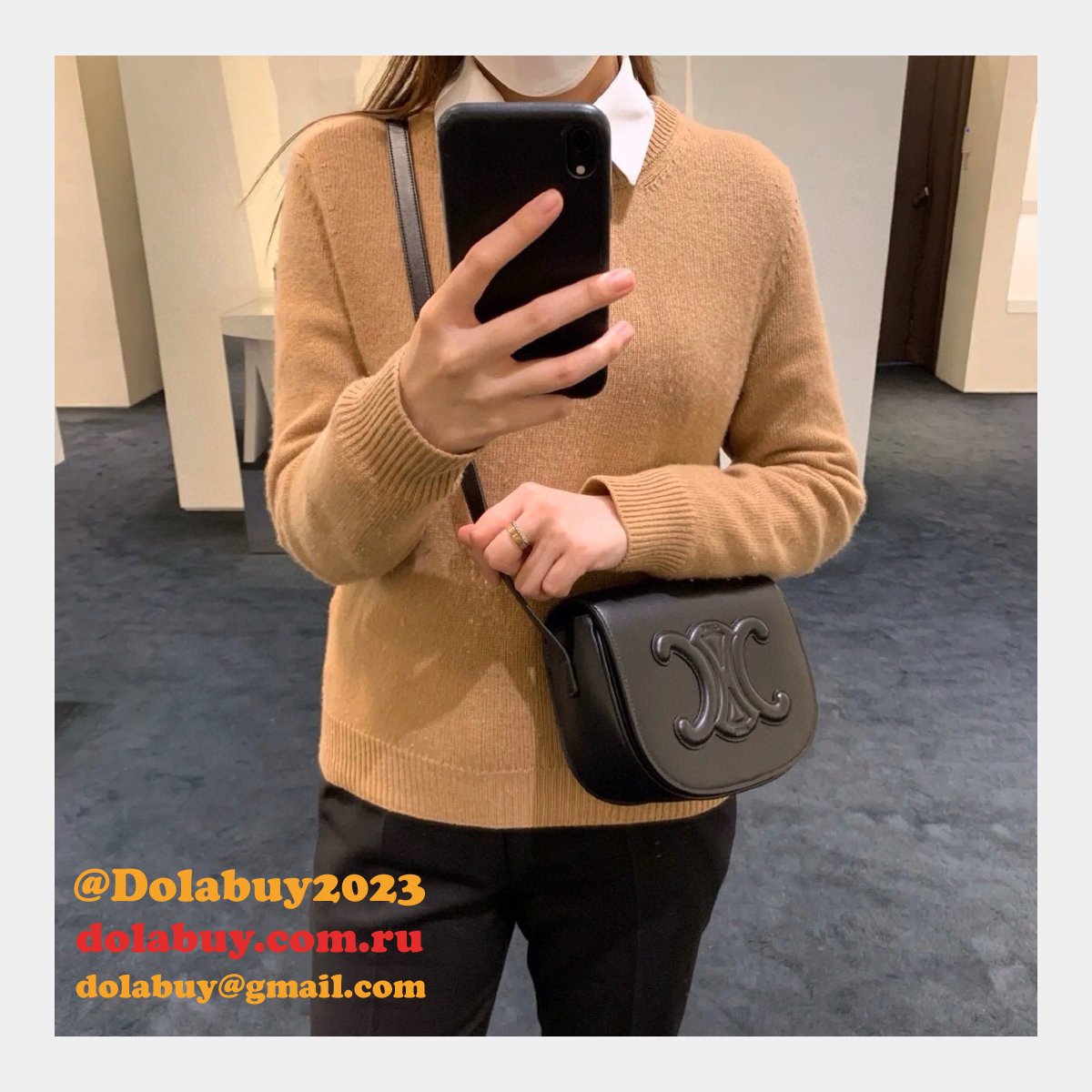 Perfect Celine Replicas 198263 Folco Cuir Triomphe Smooth Calfskin
