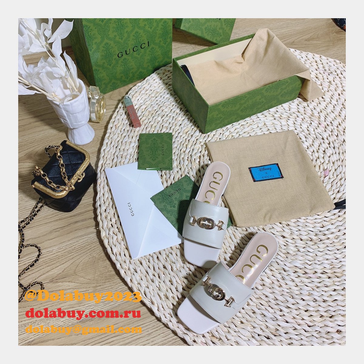 7 star replica G*u*i 2021 slippers white/black series gg shoes