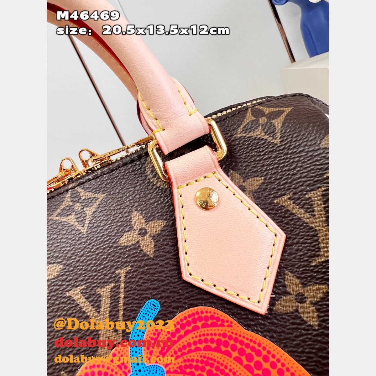 M46469 Louis Vuitton LV x YK Speedy Replica Bandouliere 20 Monogram