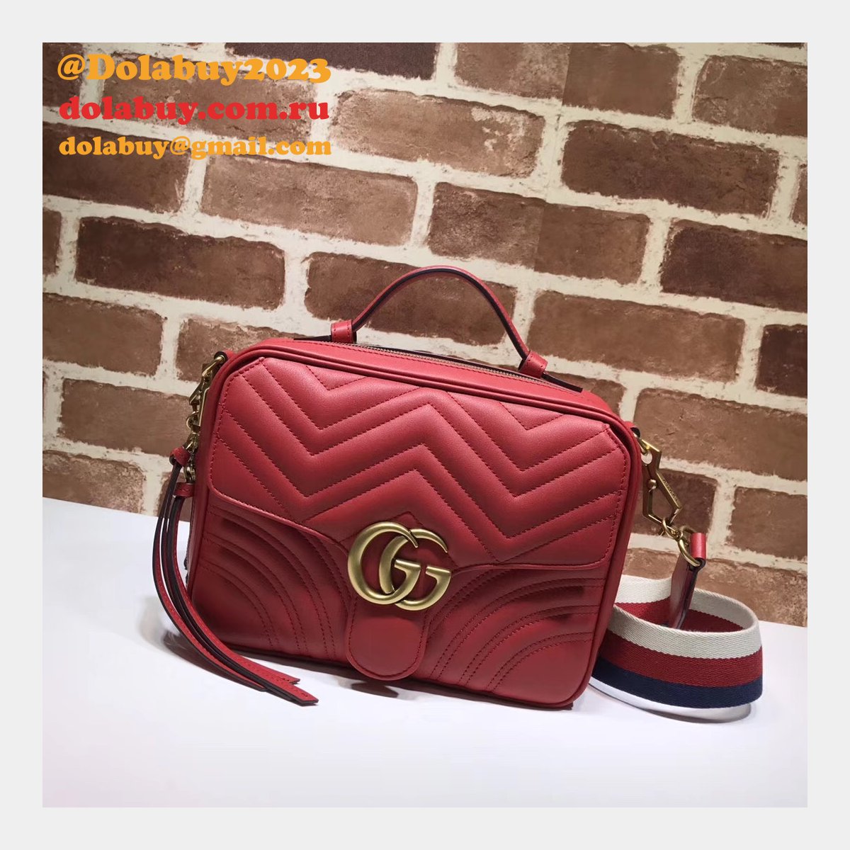 top quality G*u*i replica 498100 leather gg marmont small shoulder bag