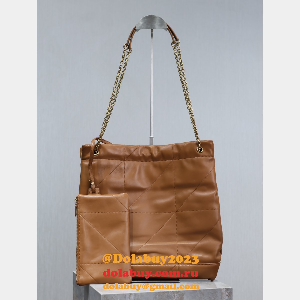 Luxury SAINT LAURENT POCHON lambskin handbag 781666