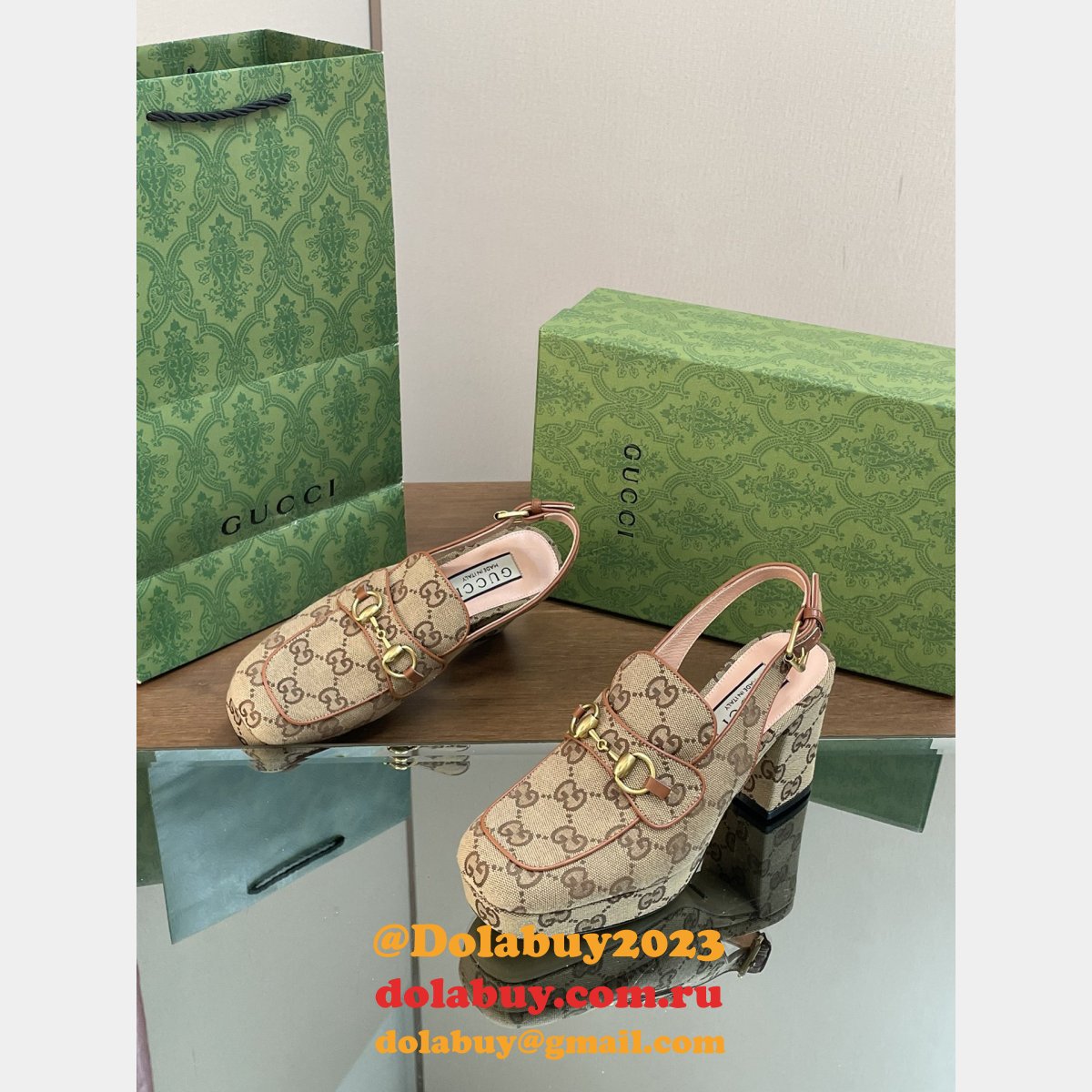 lady horsebit gg G*u*i replicas slingback pumps shoes