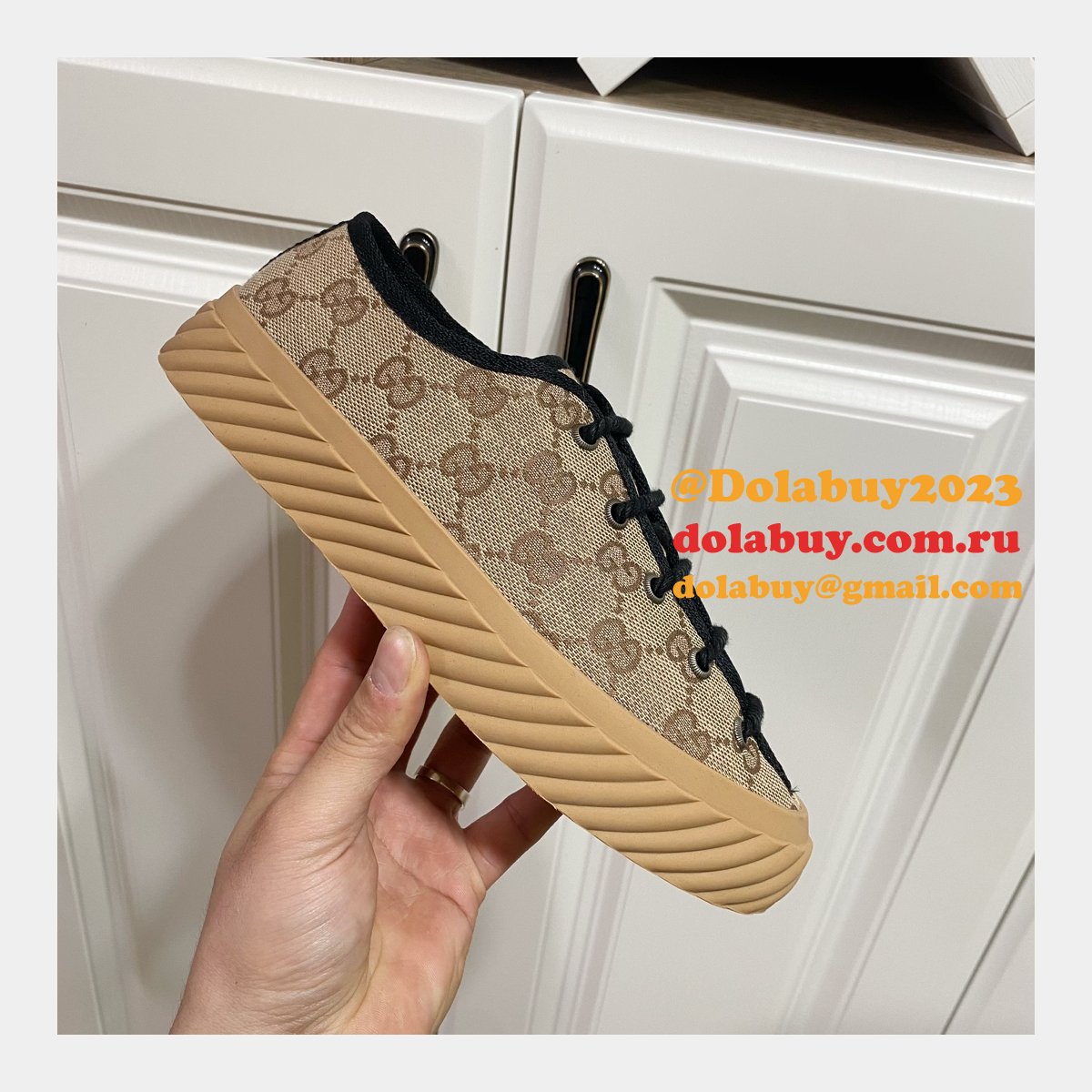 G*u*i shoes replica double g canvas 1:1 mirror high-quality