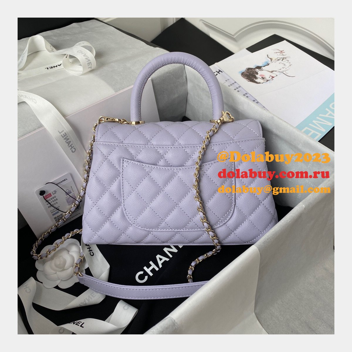 AAA+ CC Grained caviar leather bag A92990 23cm