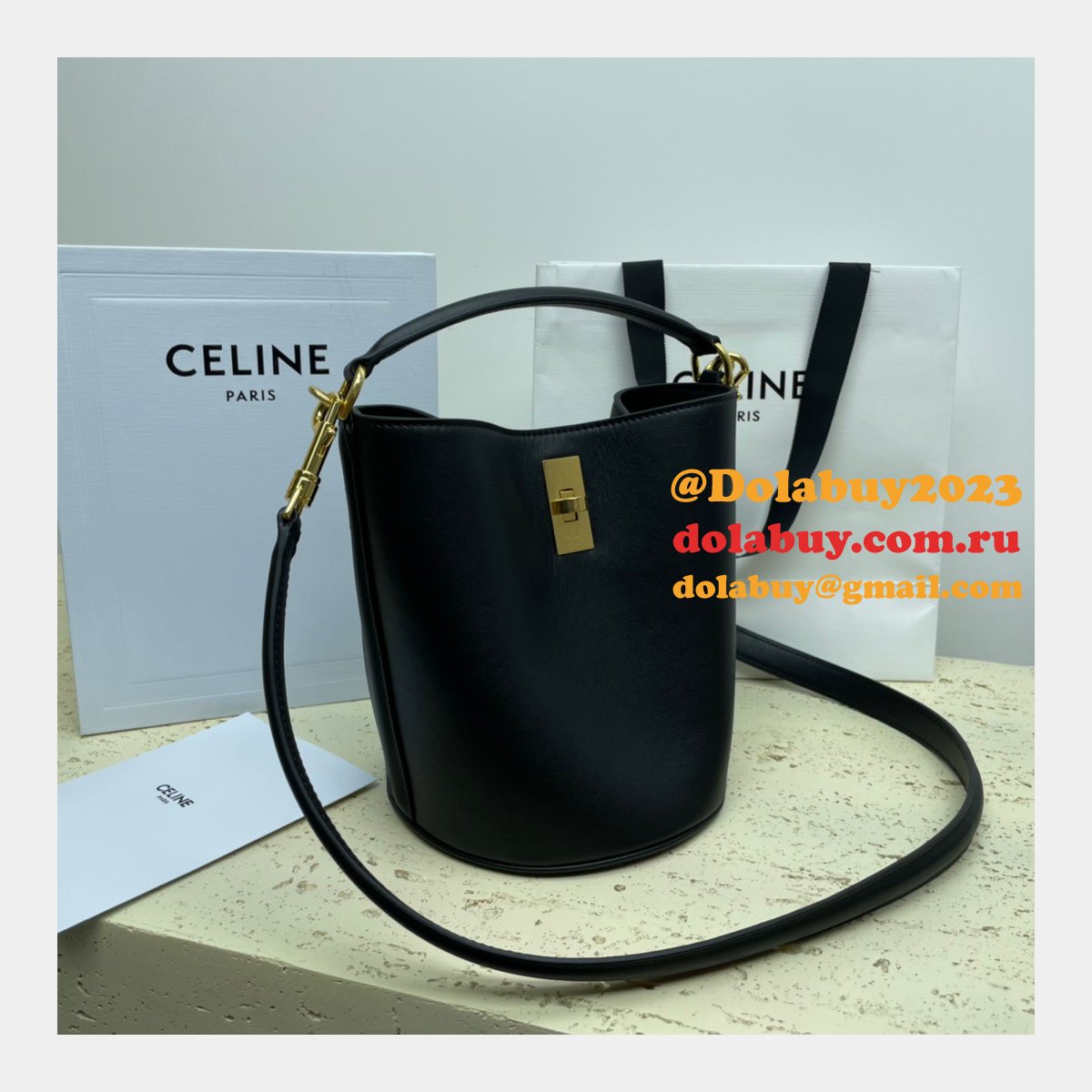 UK Celine Perfect Fake Quality Teen Bucket Triomphe Bag