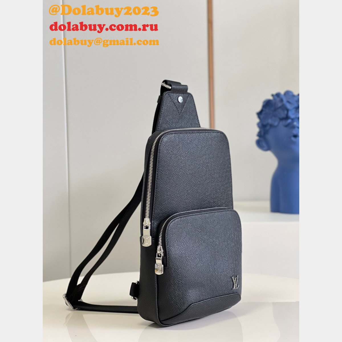 Louis Vuitton High Quality Designer Replica Avenue Sling M30443 Taiga Bag