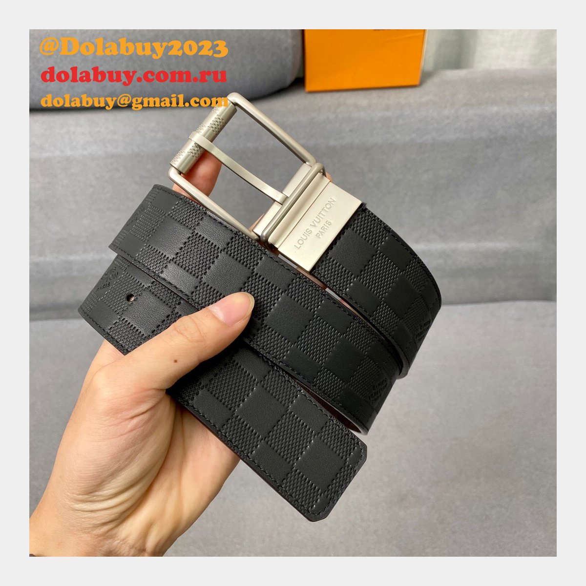 Louis Vuittons Knockoff Damier 40mm Infini Belts