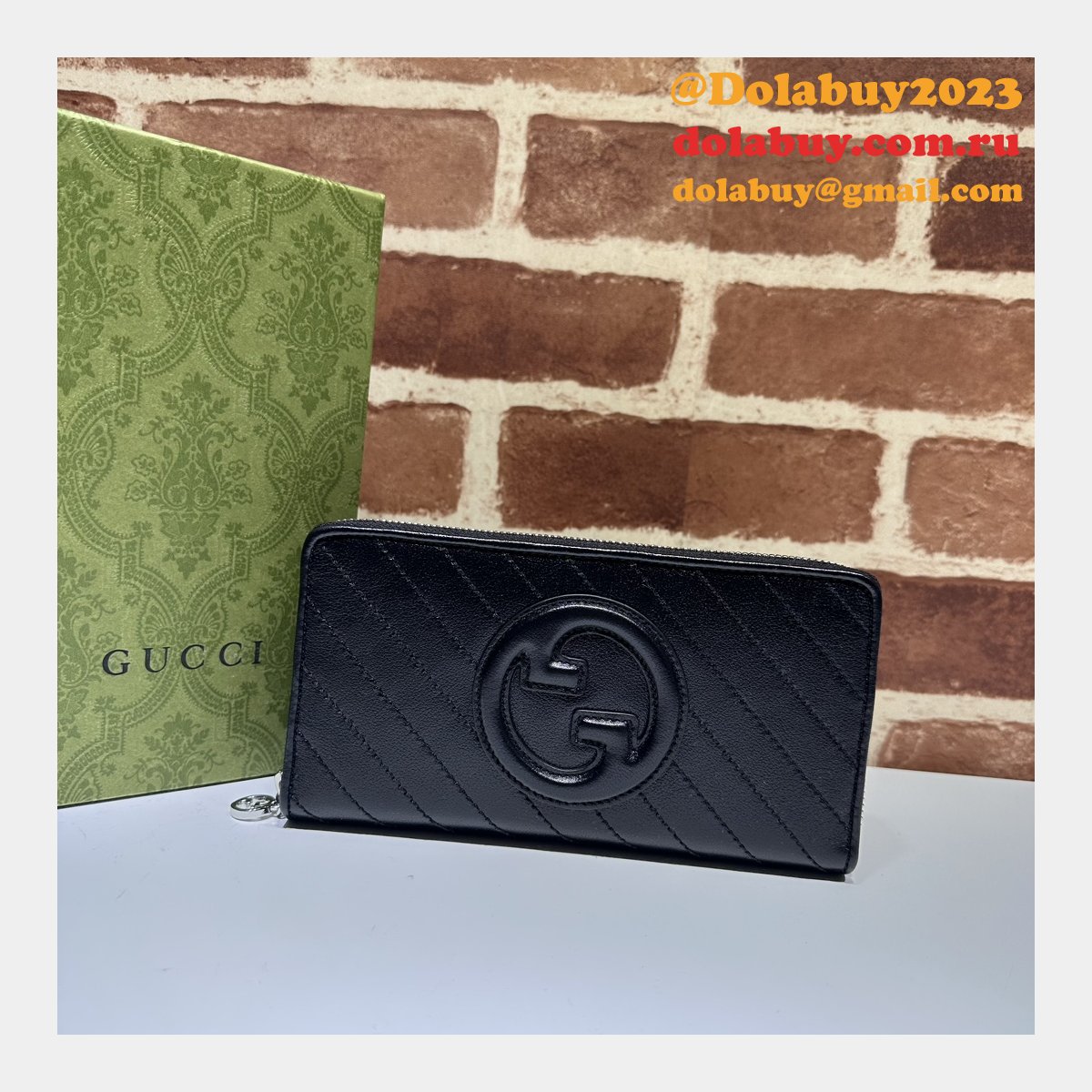 Designer Gucci 760312 Blondie Zip-Around Wallet Replica