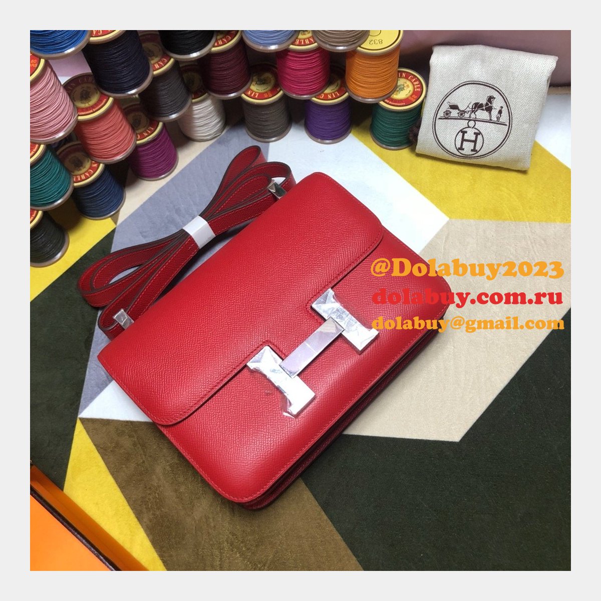 Hermes Constance Bag 23cm Epsom Leather Red