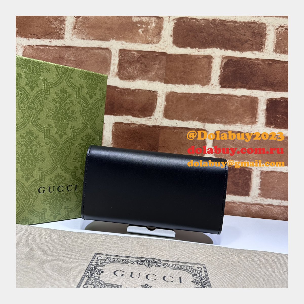 Petite GG Continental Wallet 762167 Black Gucci Knock Off Bag