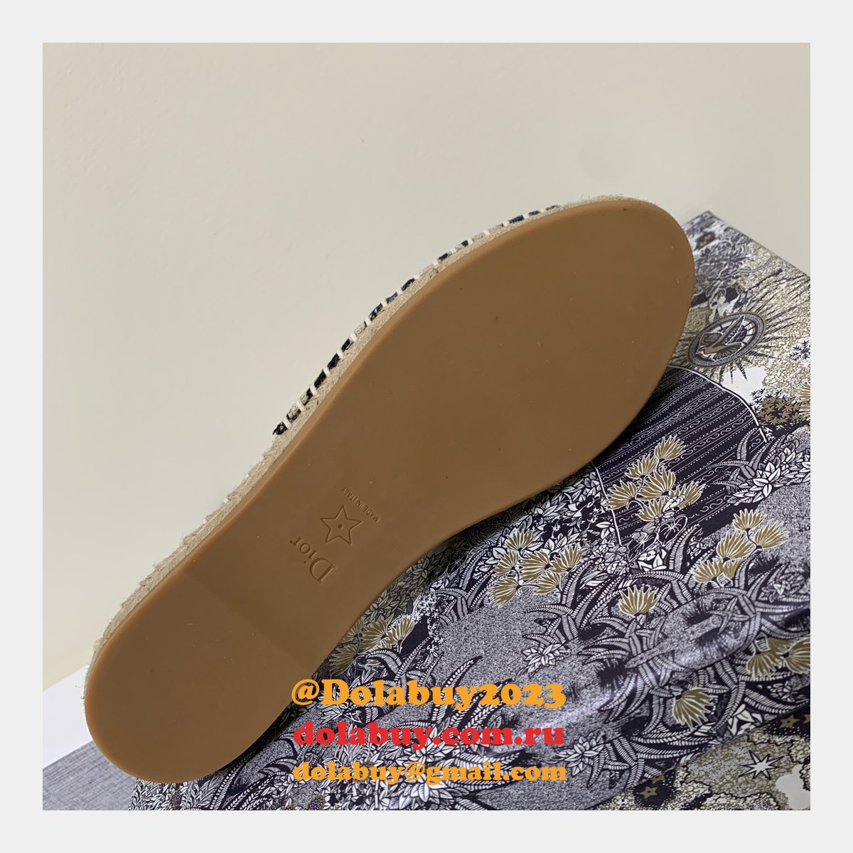 Best Quality 1:1 Mirror Dior Embroidered Fisherman Shoes