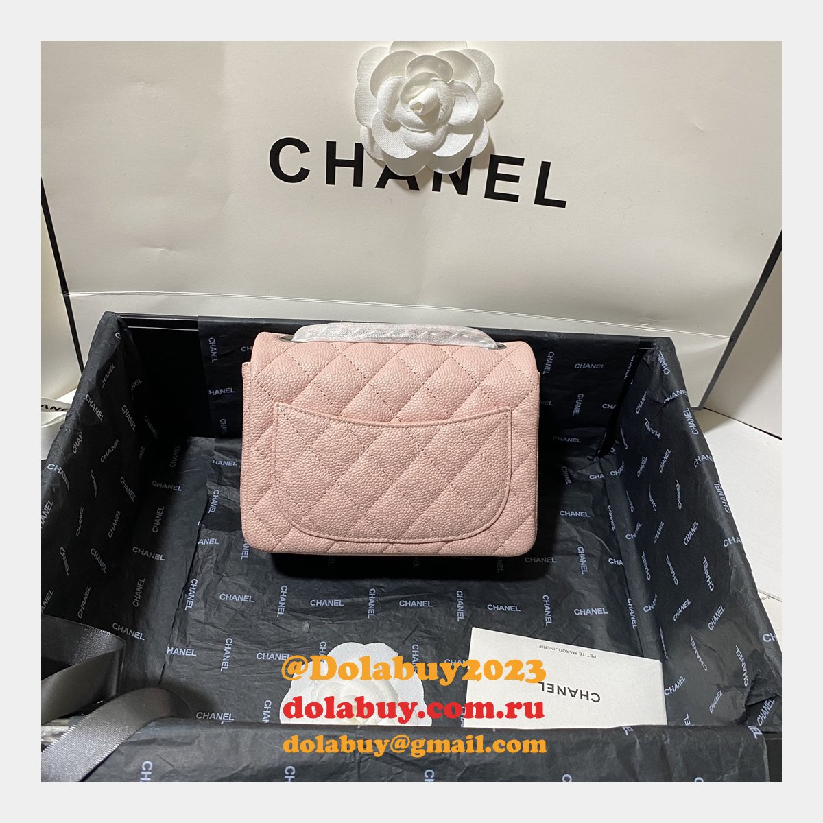 Perfect CC 17CM Classic Flap Caviar Leather Bag