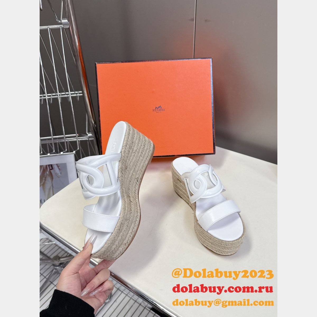 Inspired Hermes Wedge High Heel Sandals