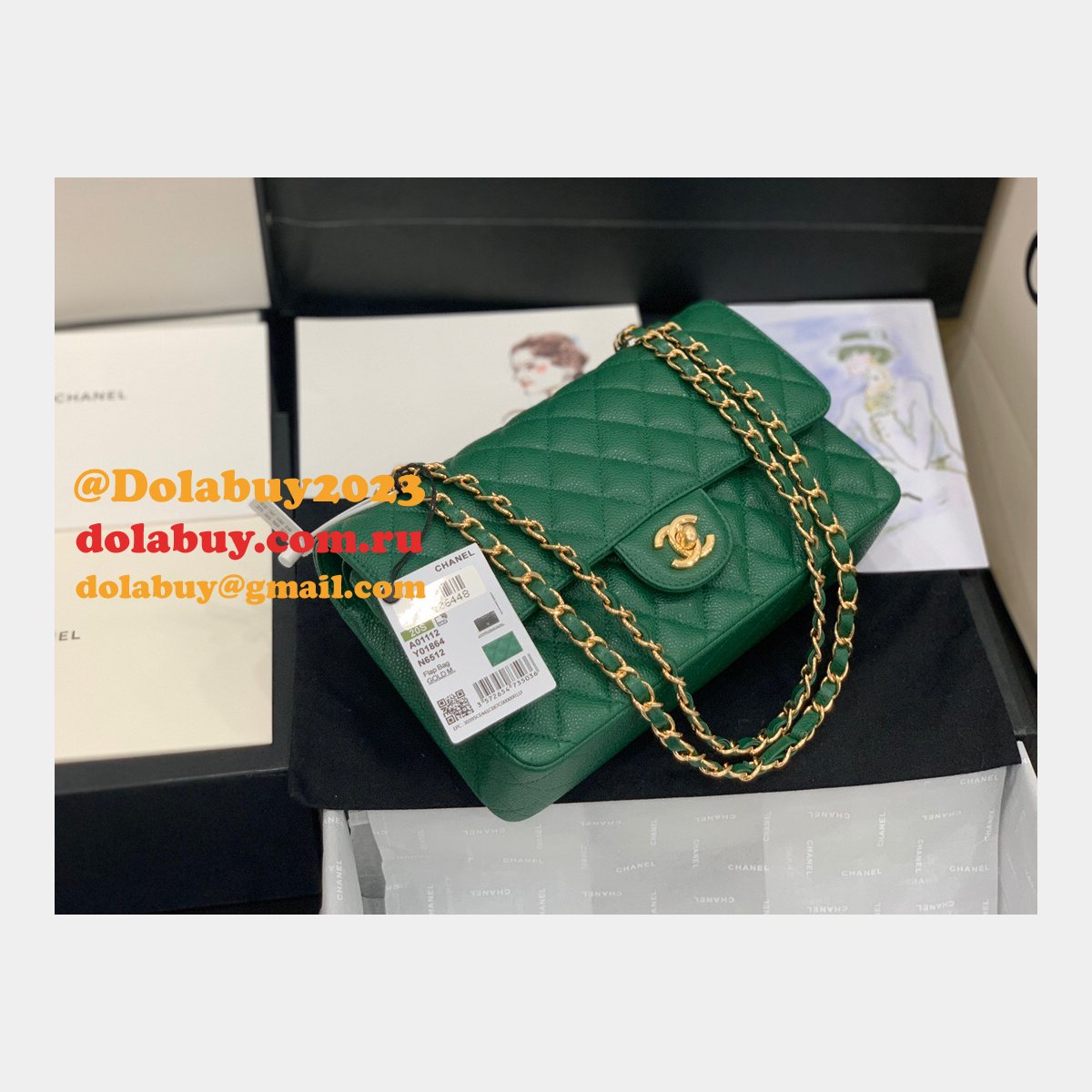 Fashion Best 2.55cm Replica Caviar Gold/Silver Bags