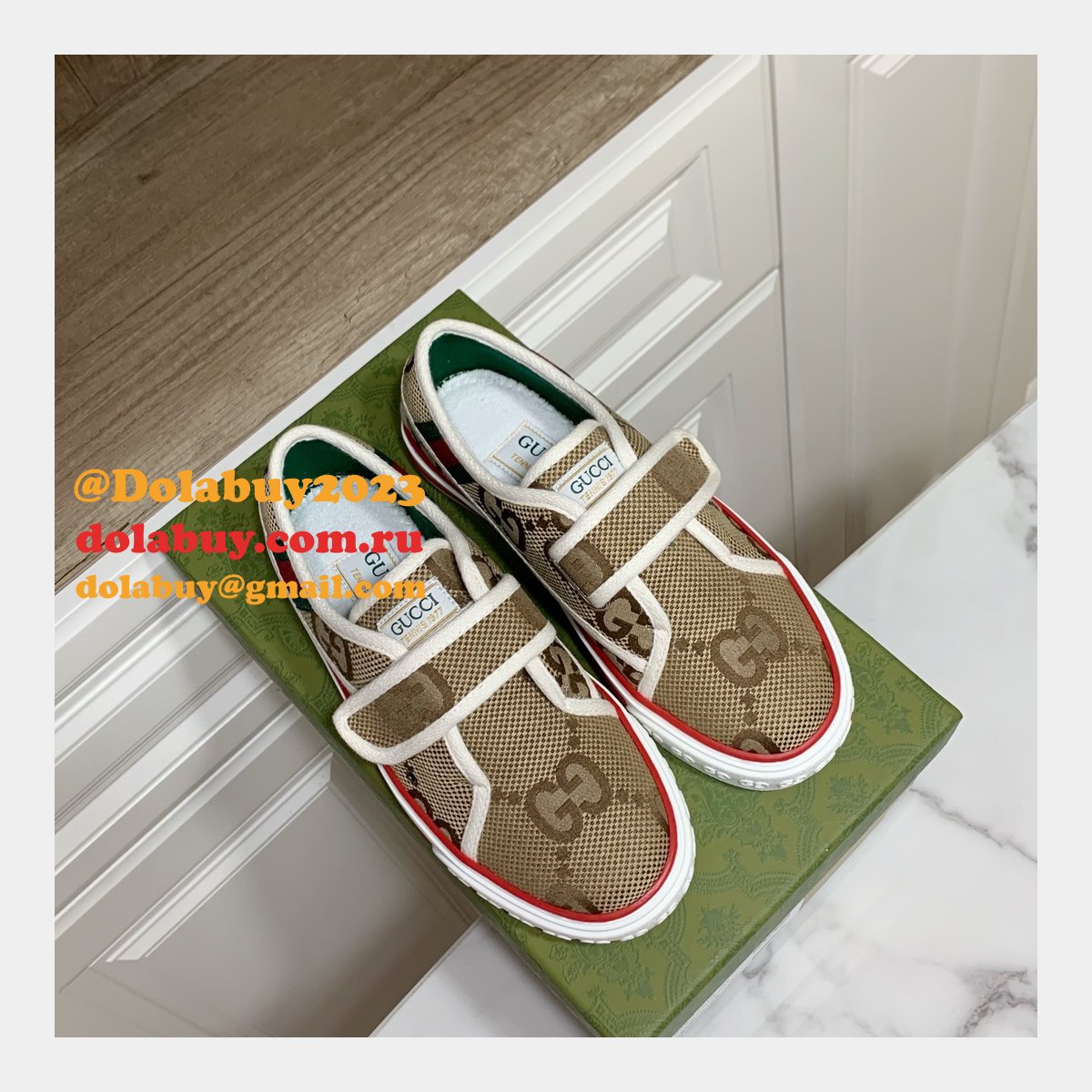 G*u*i high quality replica gu7 1977 canvas perfect shoes
